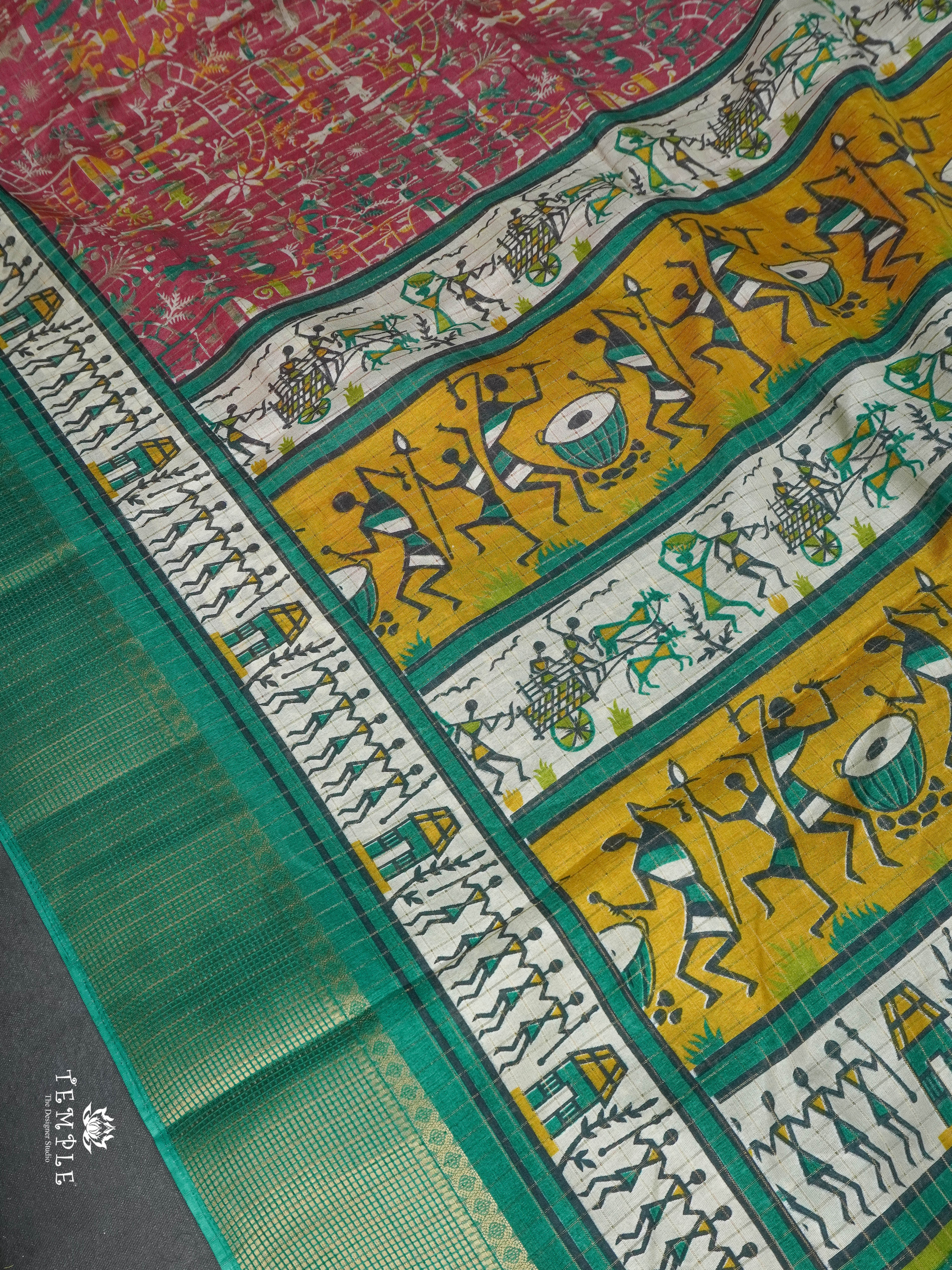 Tribal Pattren Cotton Saree | TTDS1676