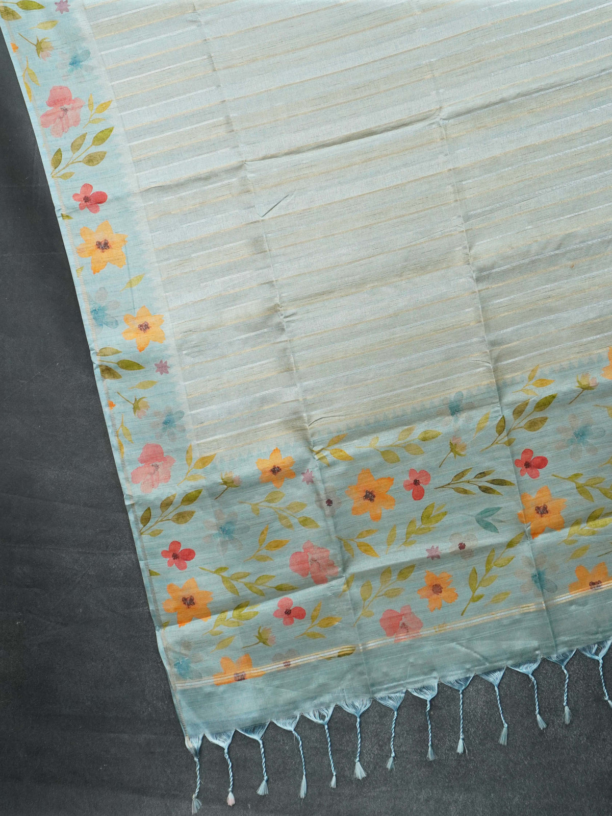 Handloom Printed Tussar Silk Saree | TTDS3564