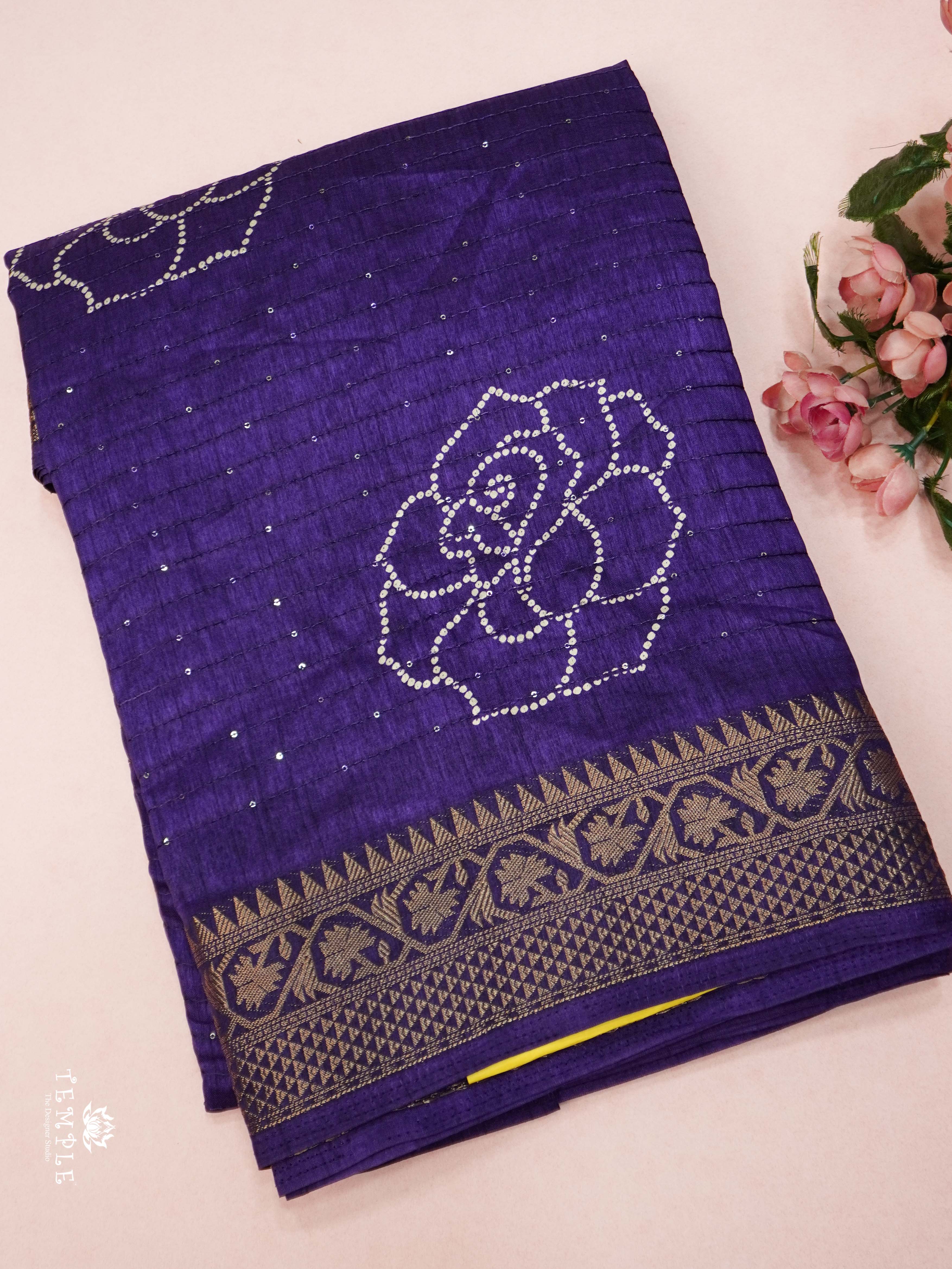 Sequins Semi Tussar Saree | TTDS2145