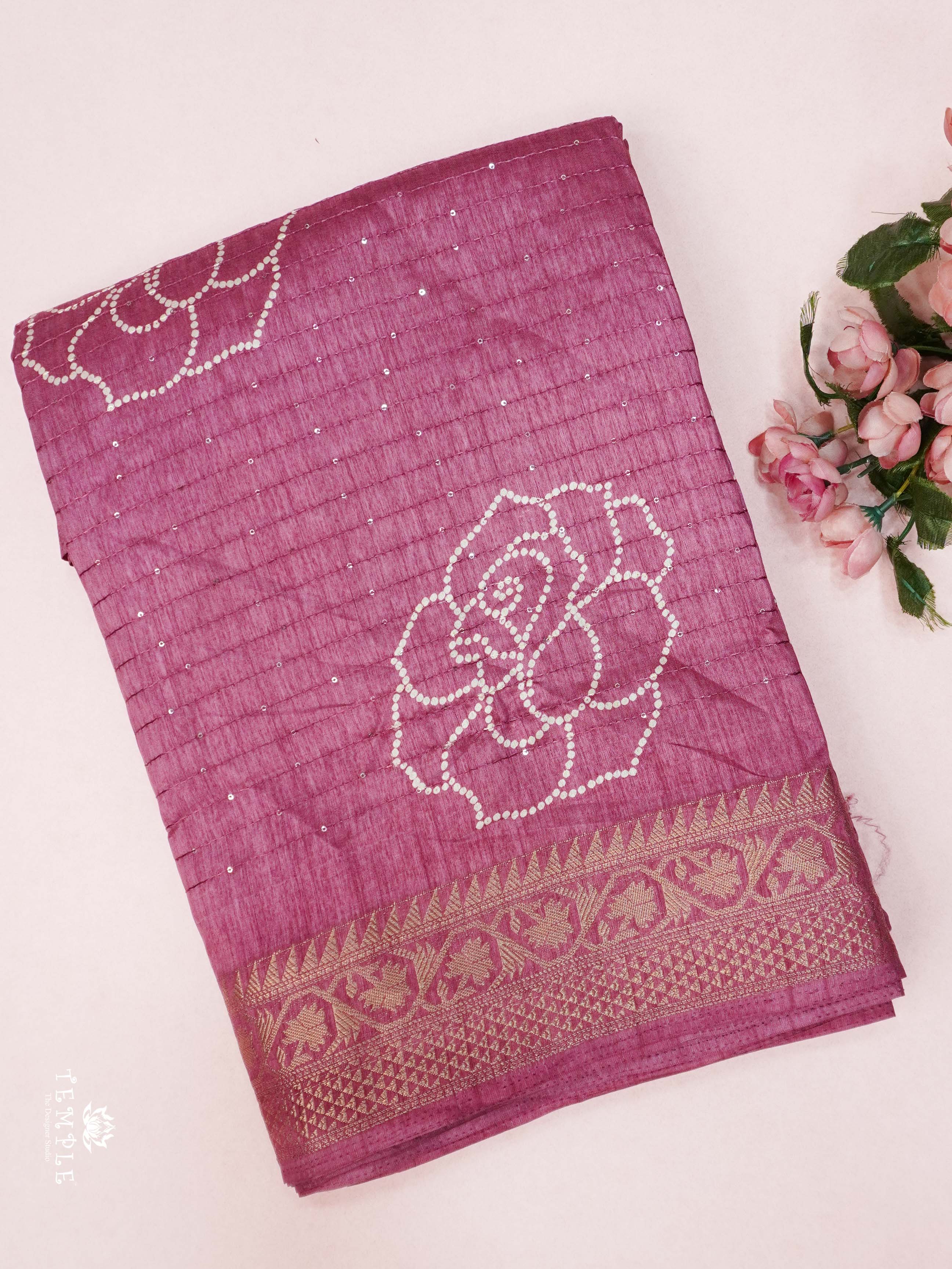 Sequins Semi Tussar Saree | TTDS2145