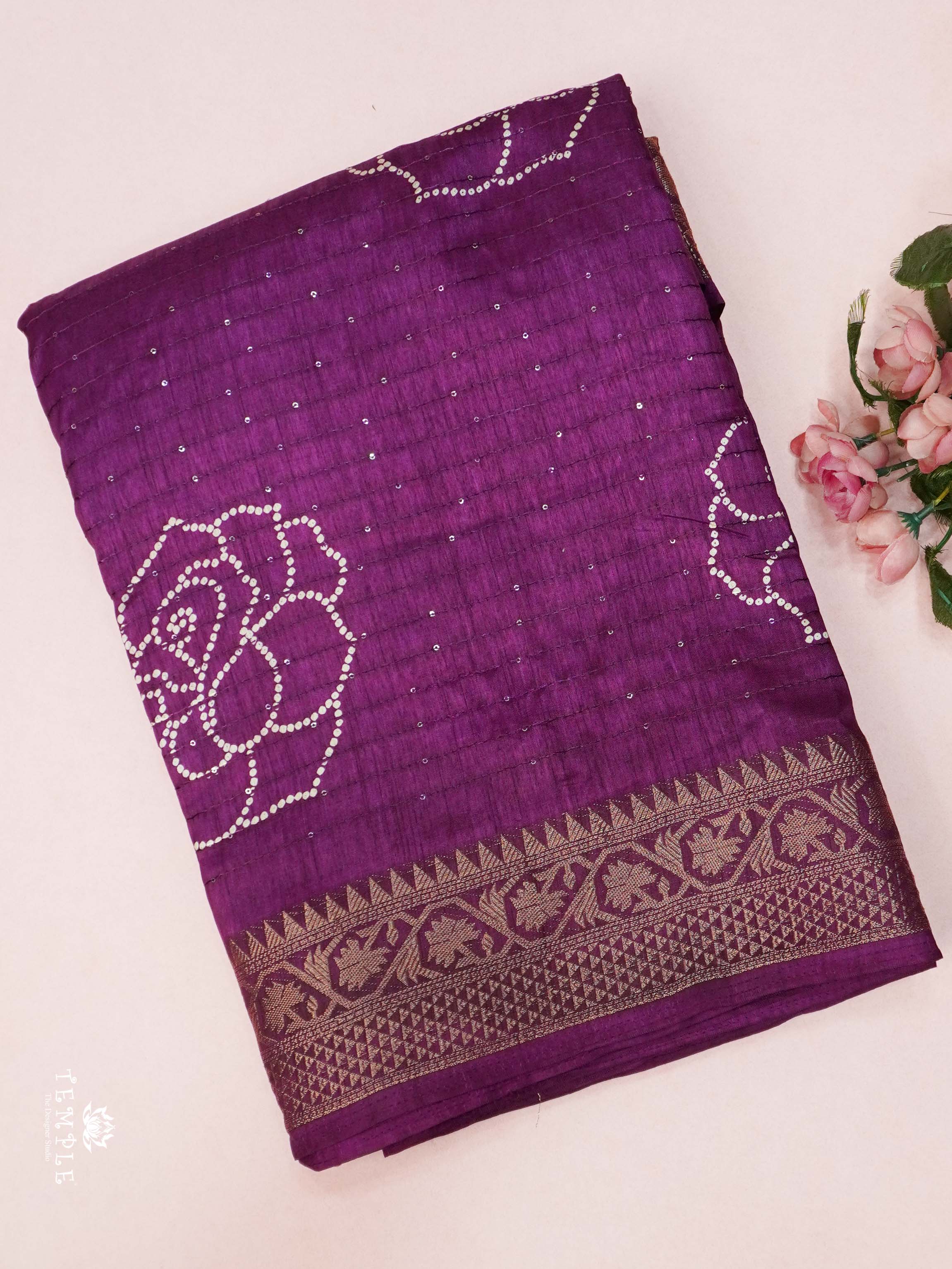 Sequins Semi Tussar Saree | TTDS2145