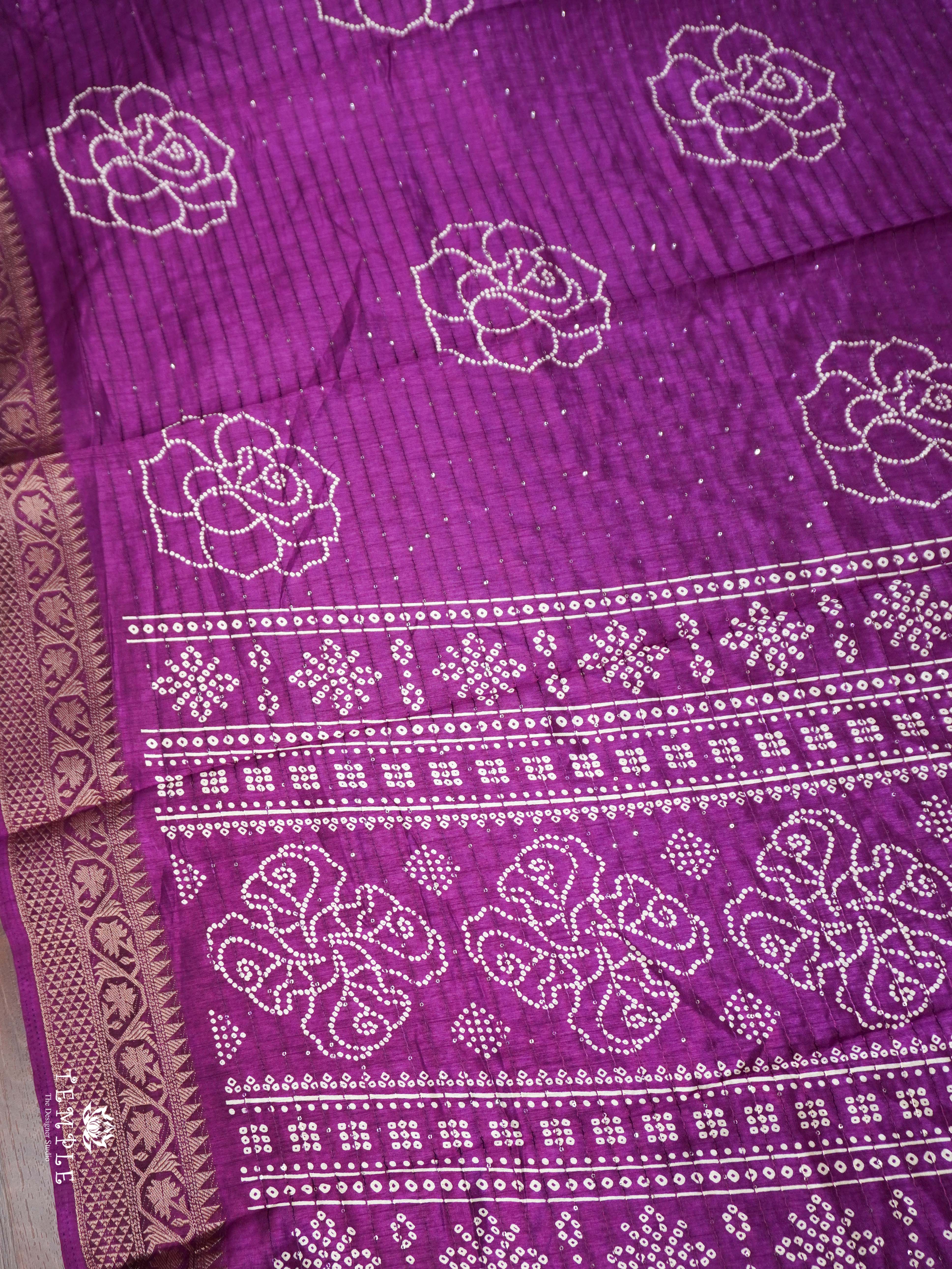Sequins Semi Tussar Saree | TTDS2145