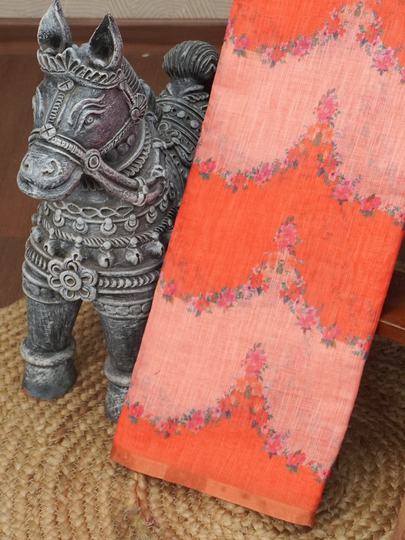 Linen Cotton Saree | TTDS3577