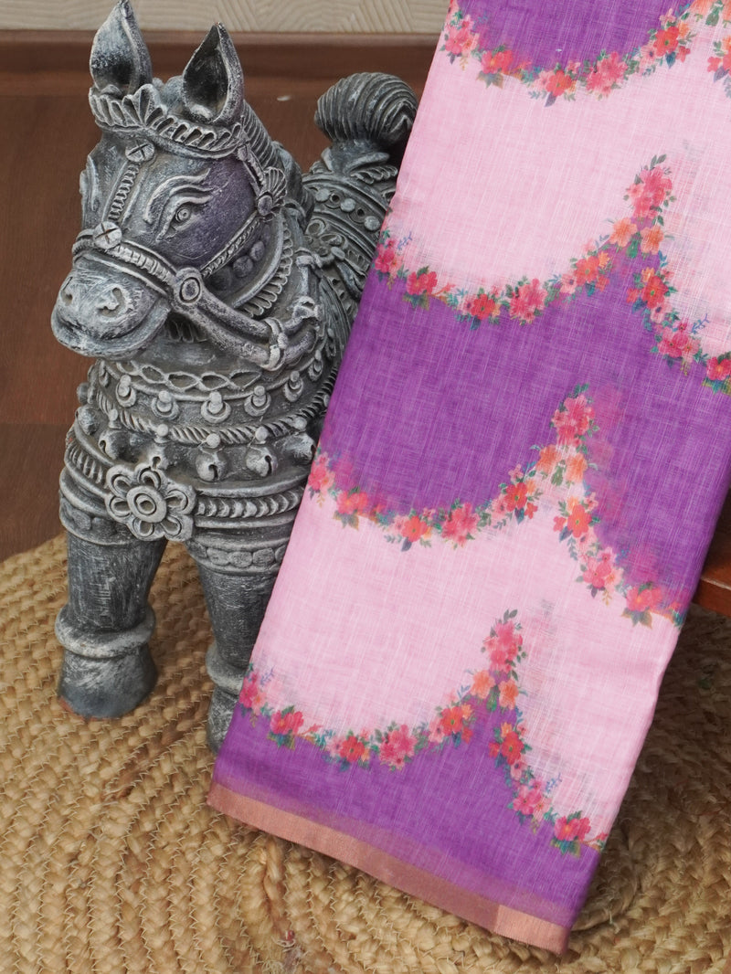 Linen Cotton Saree | TTDS3577