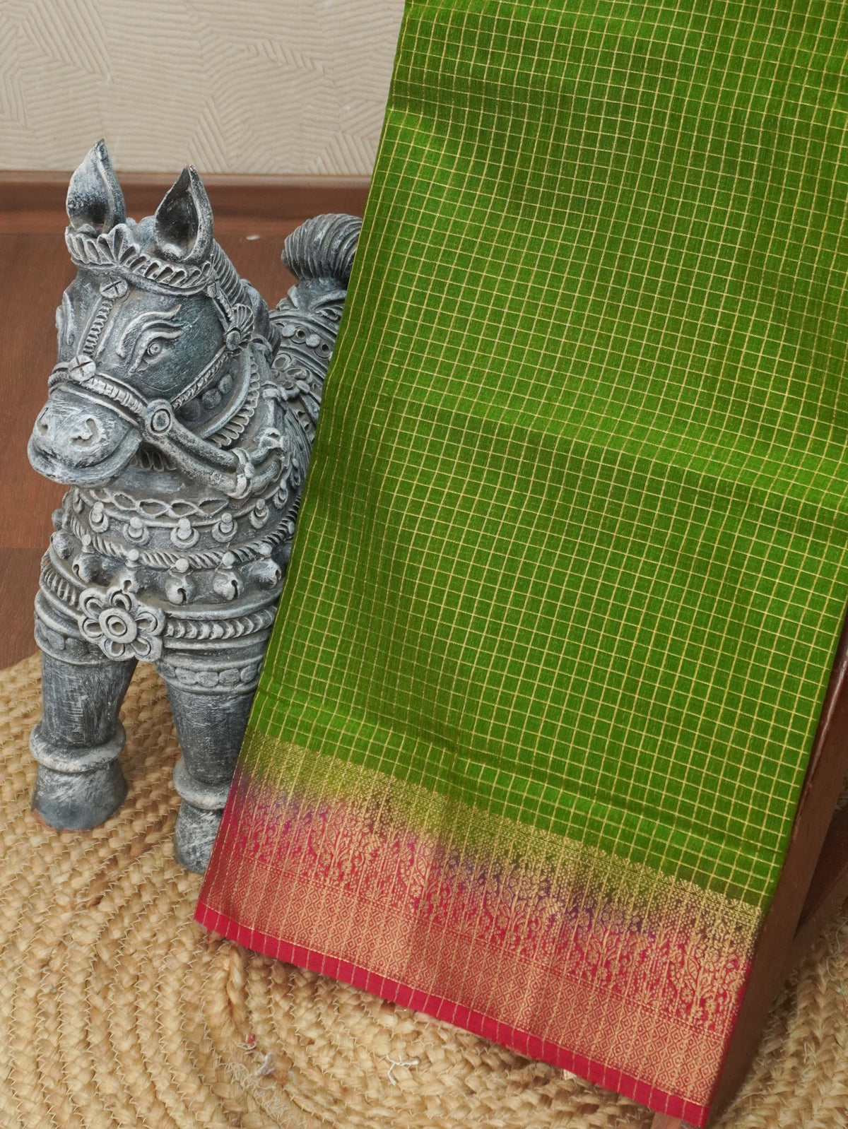 Jute Silk Cotton Saree | TTDS3570