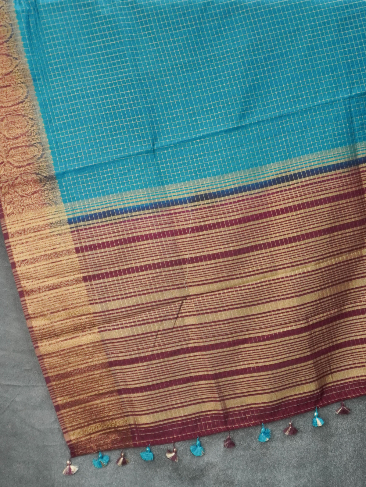 Jute Silk Cotton Saree | TTDS3570