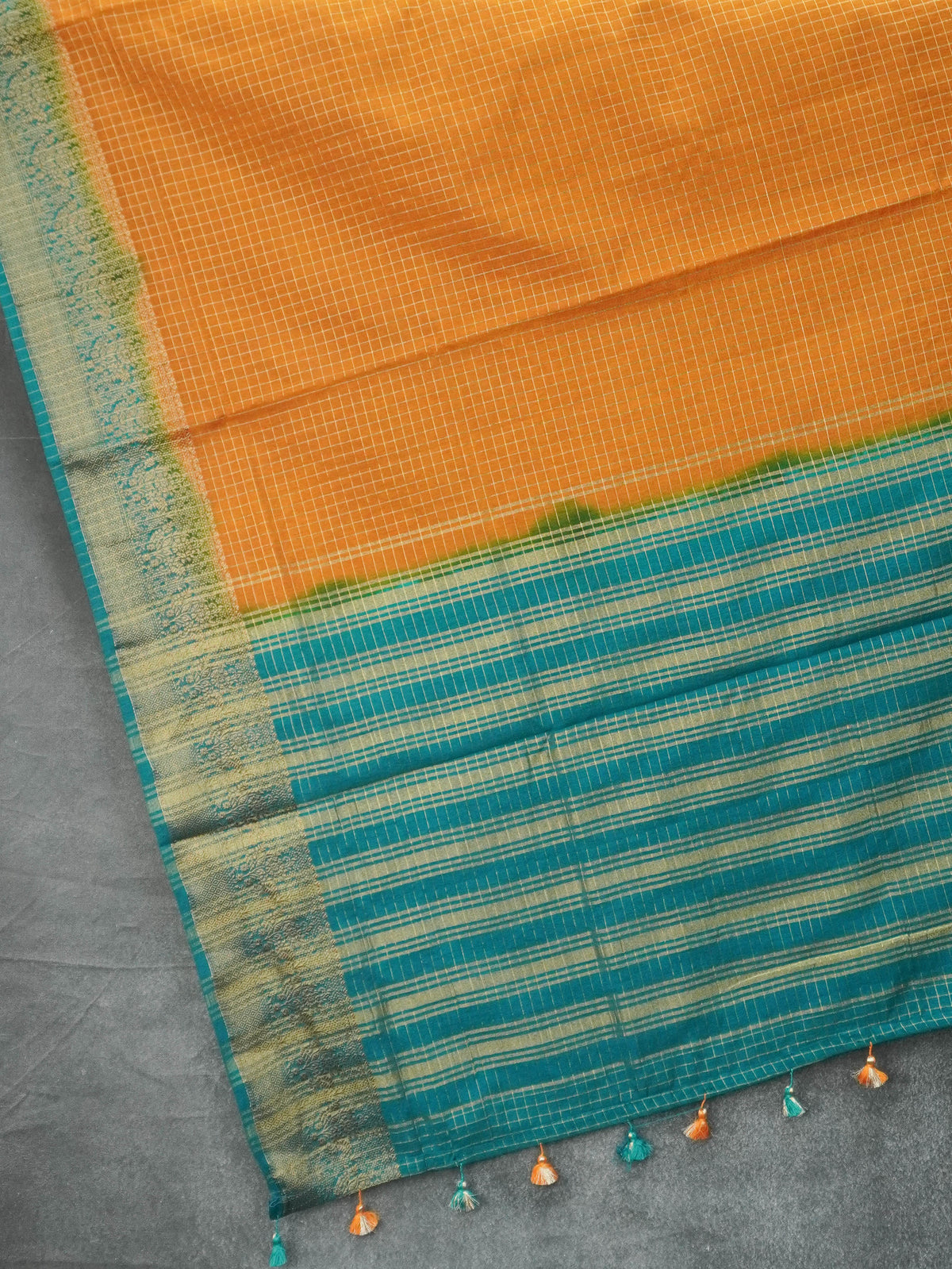 Jute Silk Cotton Saree | TTDS3570