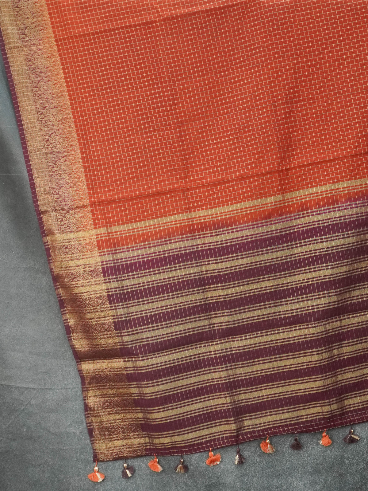 Jute Silk Cotton Saree | TTDS3570