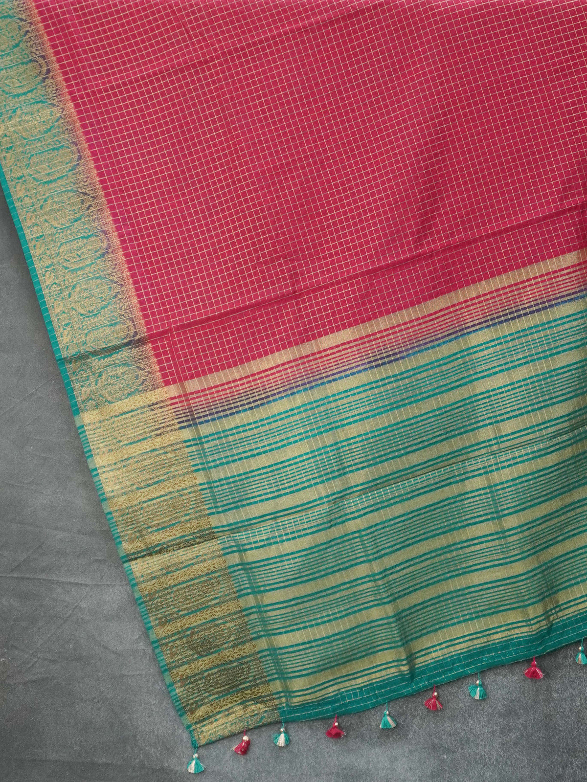 Jute Silk Cotton Saree | TTDS3570
