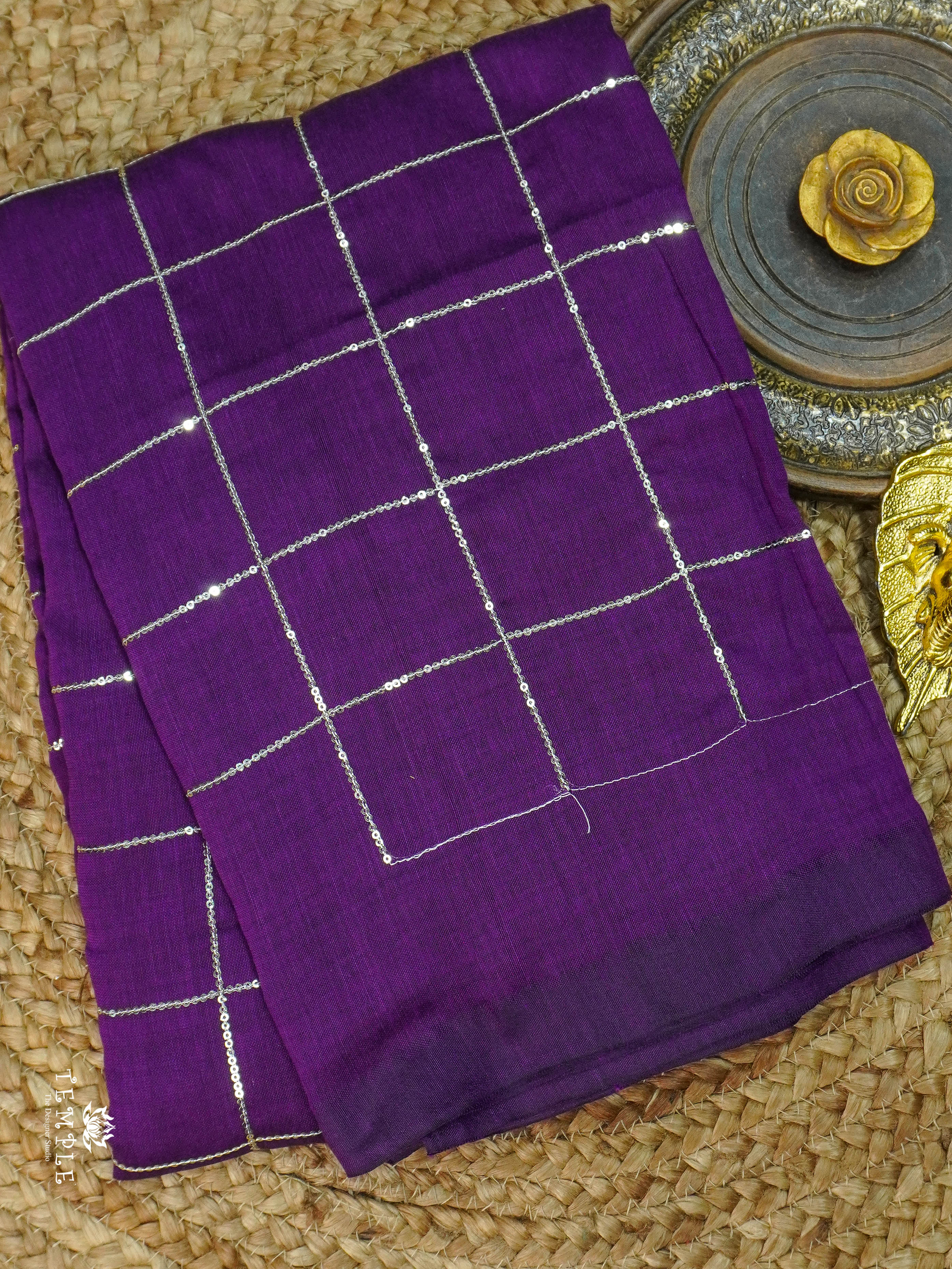 Fancy Cotton Saree With Checked Pattern | TTDS1685