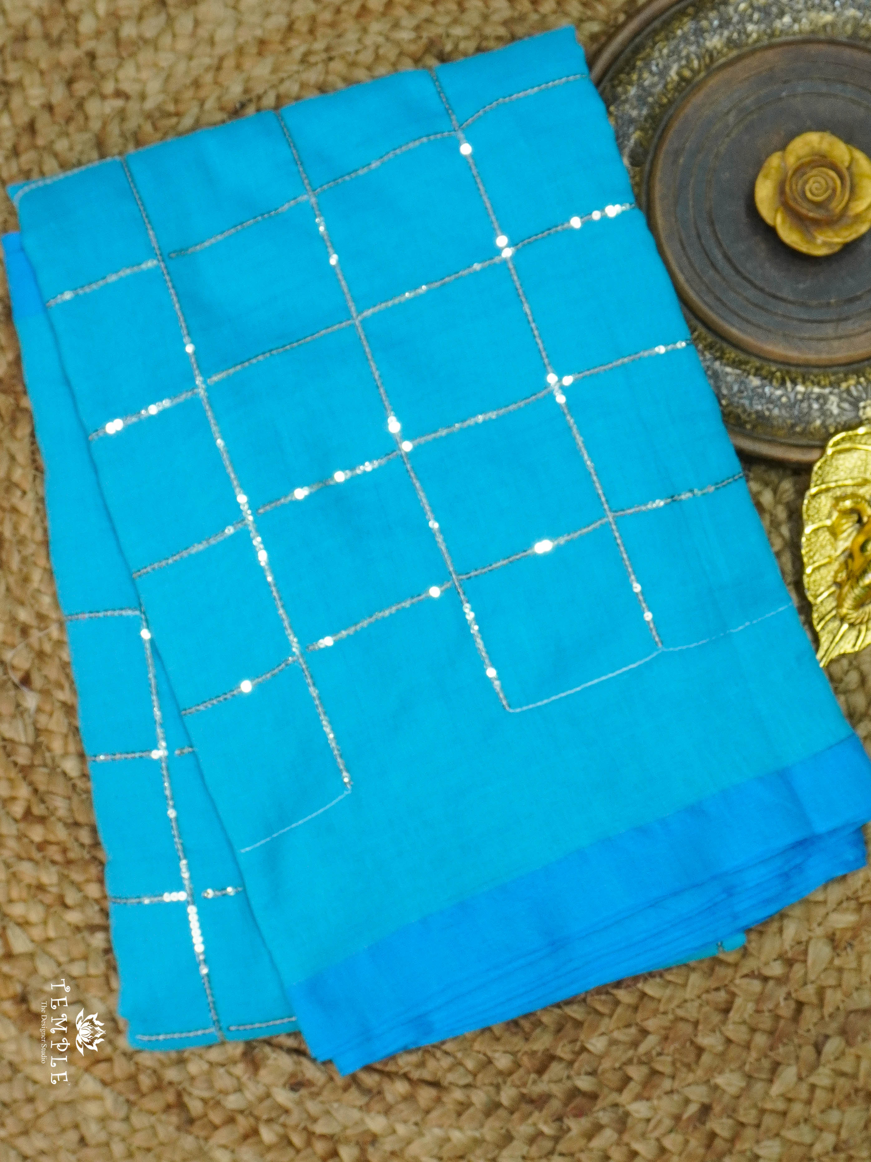 Fancy Cotton Saree With Checked Pattern | TTDS1685