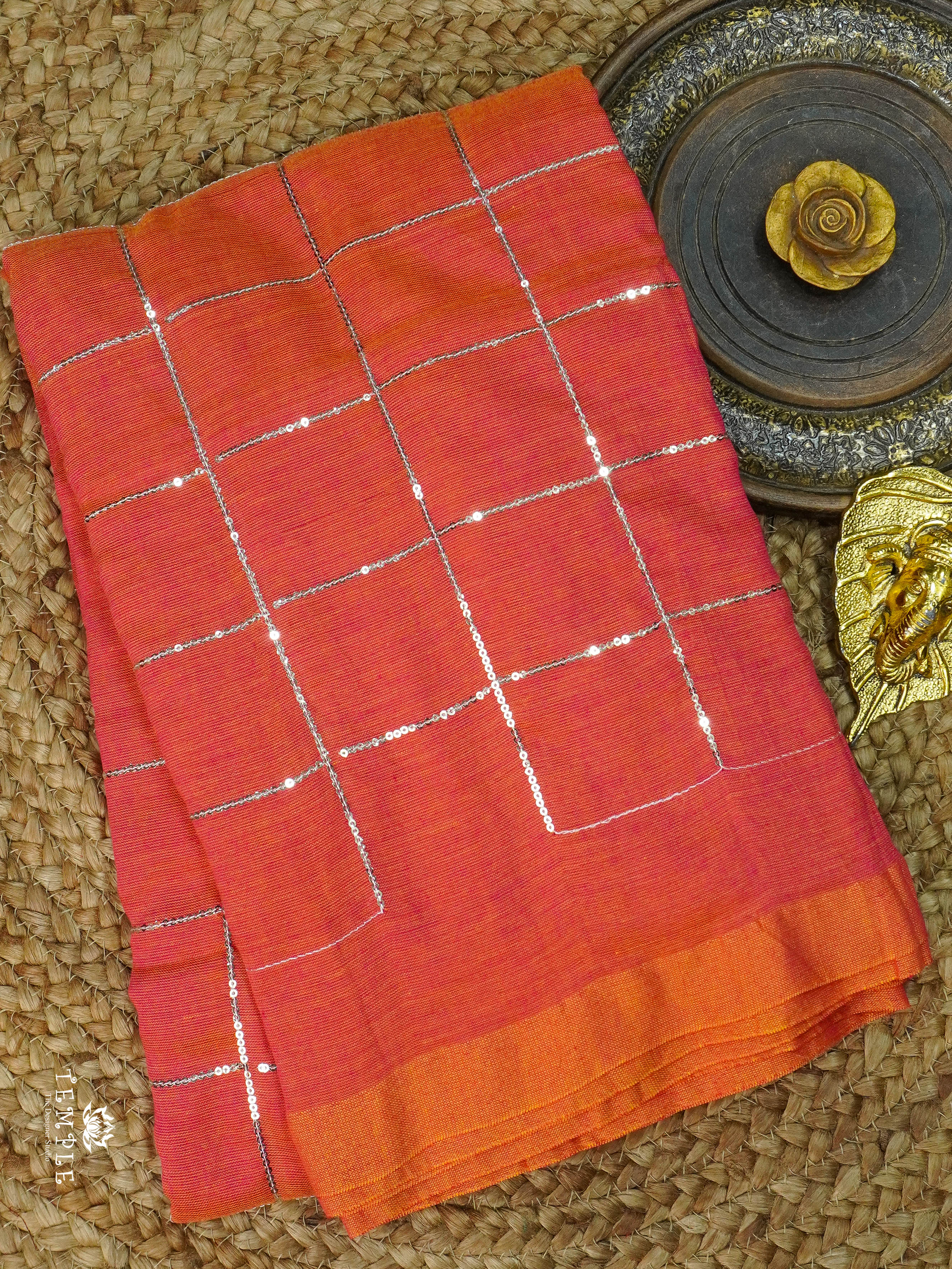 Fancy Cotton Saree With Checked Pattern | TTDS1685