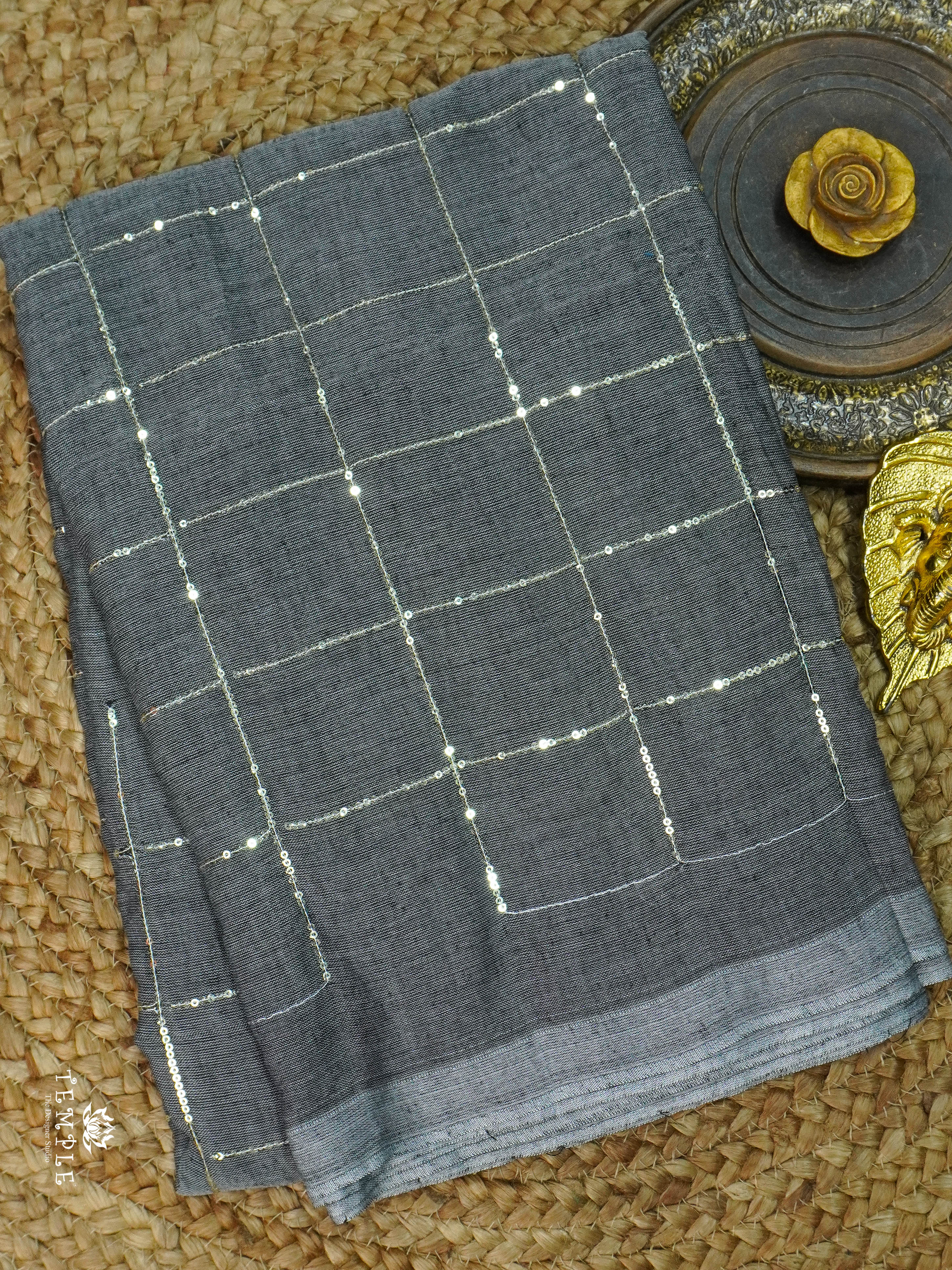 Fancy Cotton Saree With Checked Pattern | TTDS1685