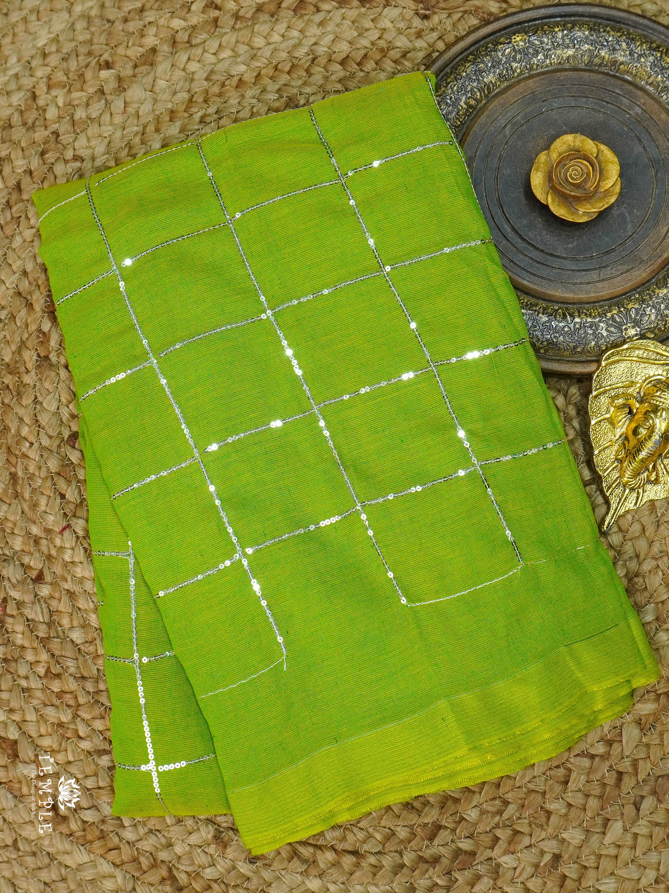 Fancy Cotton Saree With Checked Pattern | TTDS1685