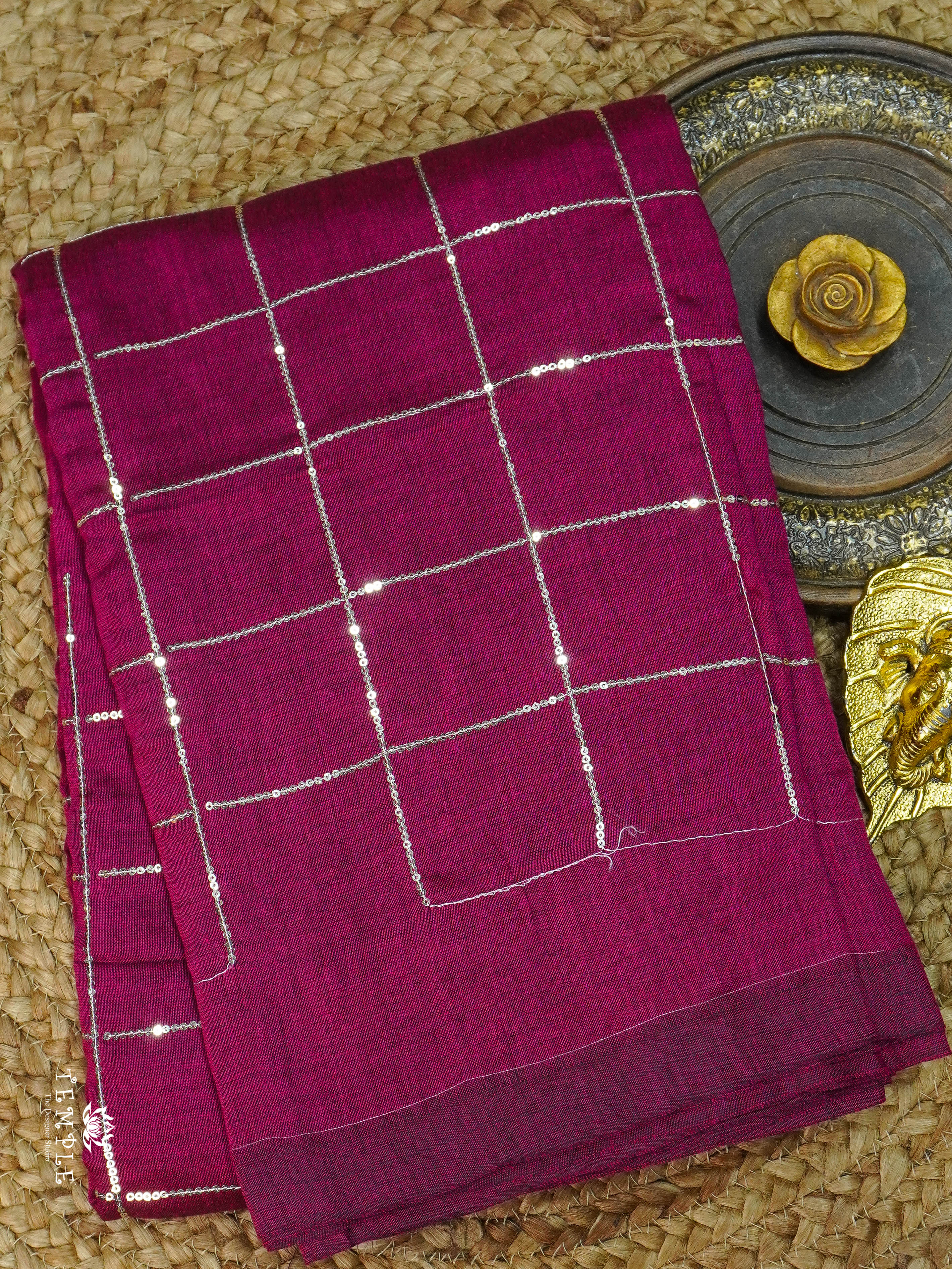 Fancy Cotton Saree With Checked Pattern | TTDS1685