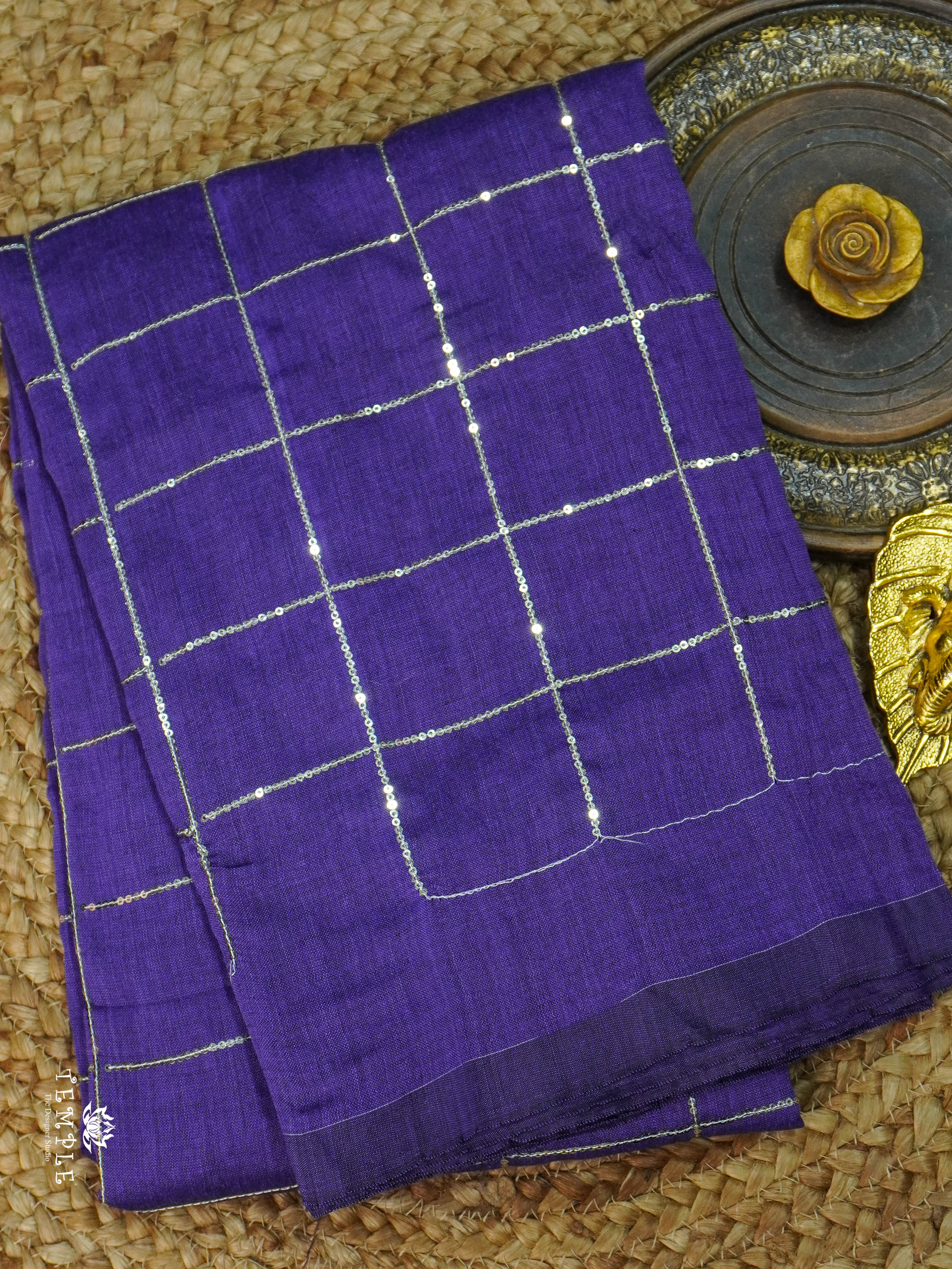 Fancy Cotton Saree With Checked Pattern | TTDS1685