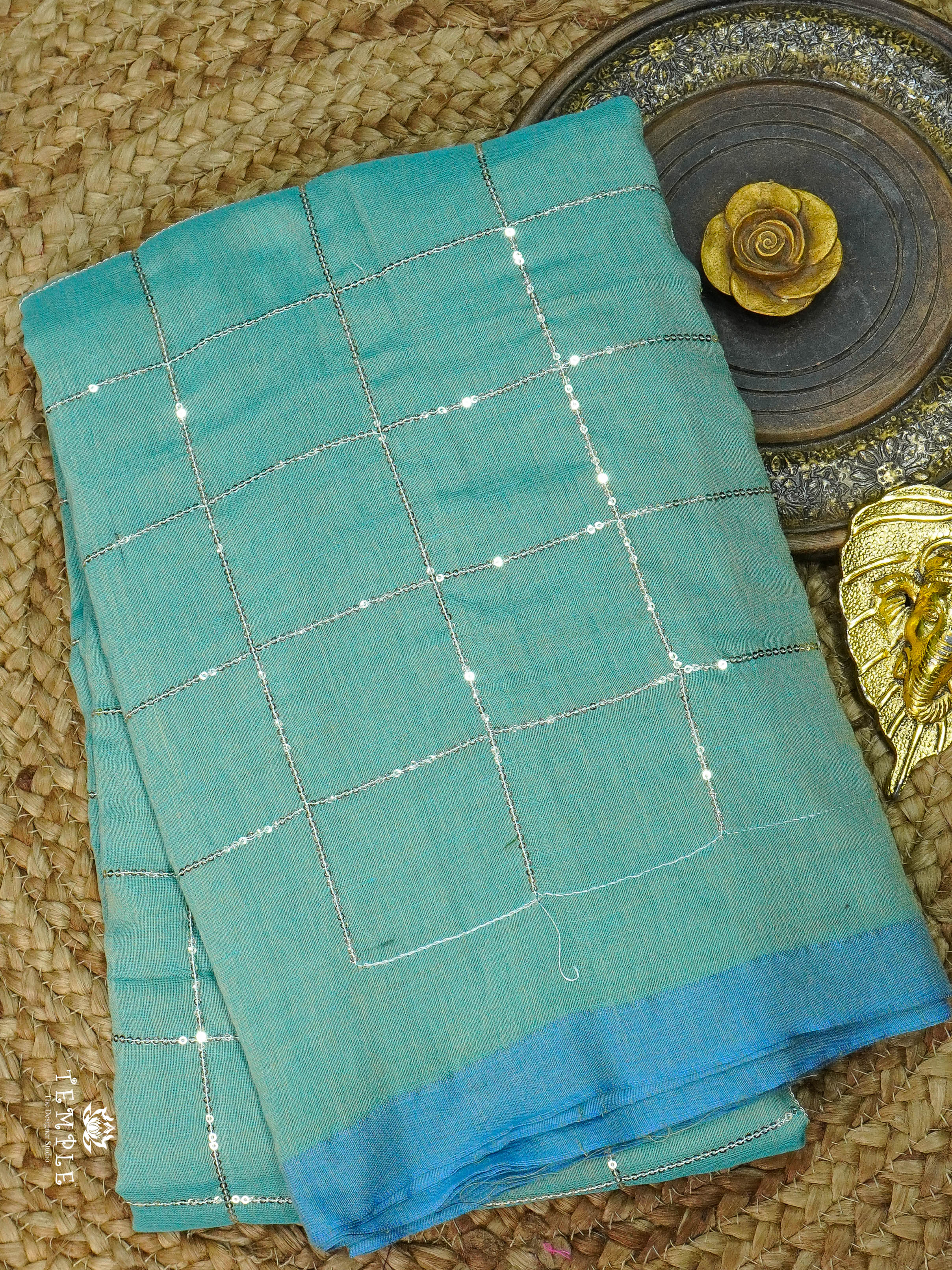 Fancy Cotton Saree With Checked Pattern | TTDS1685