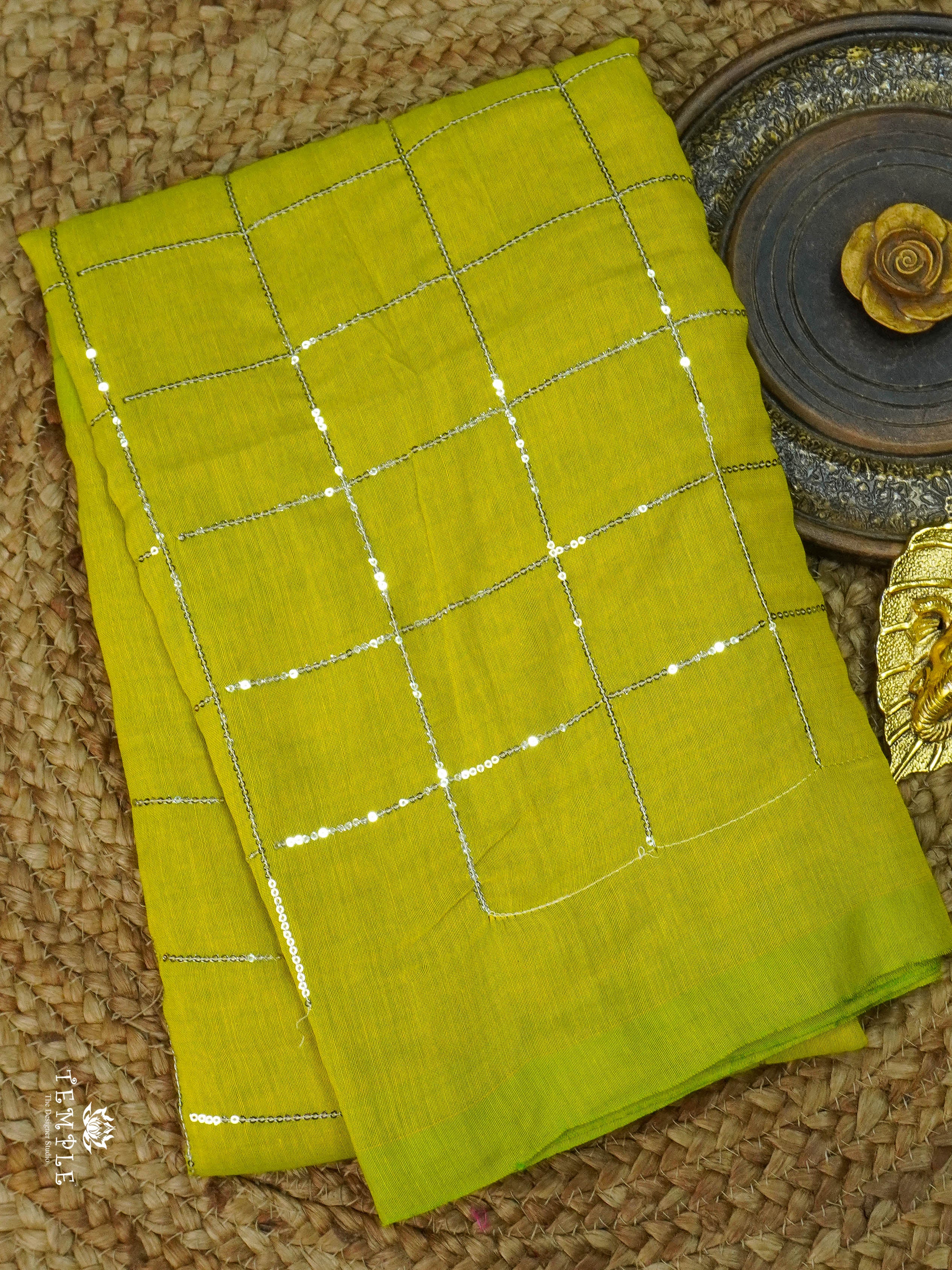 Fancy Cotton Saree With Checked Pattern | TTDS1685