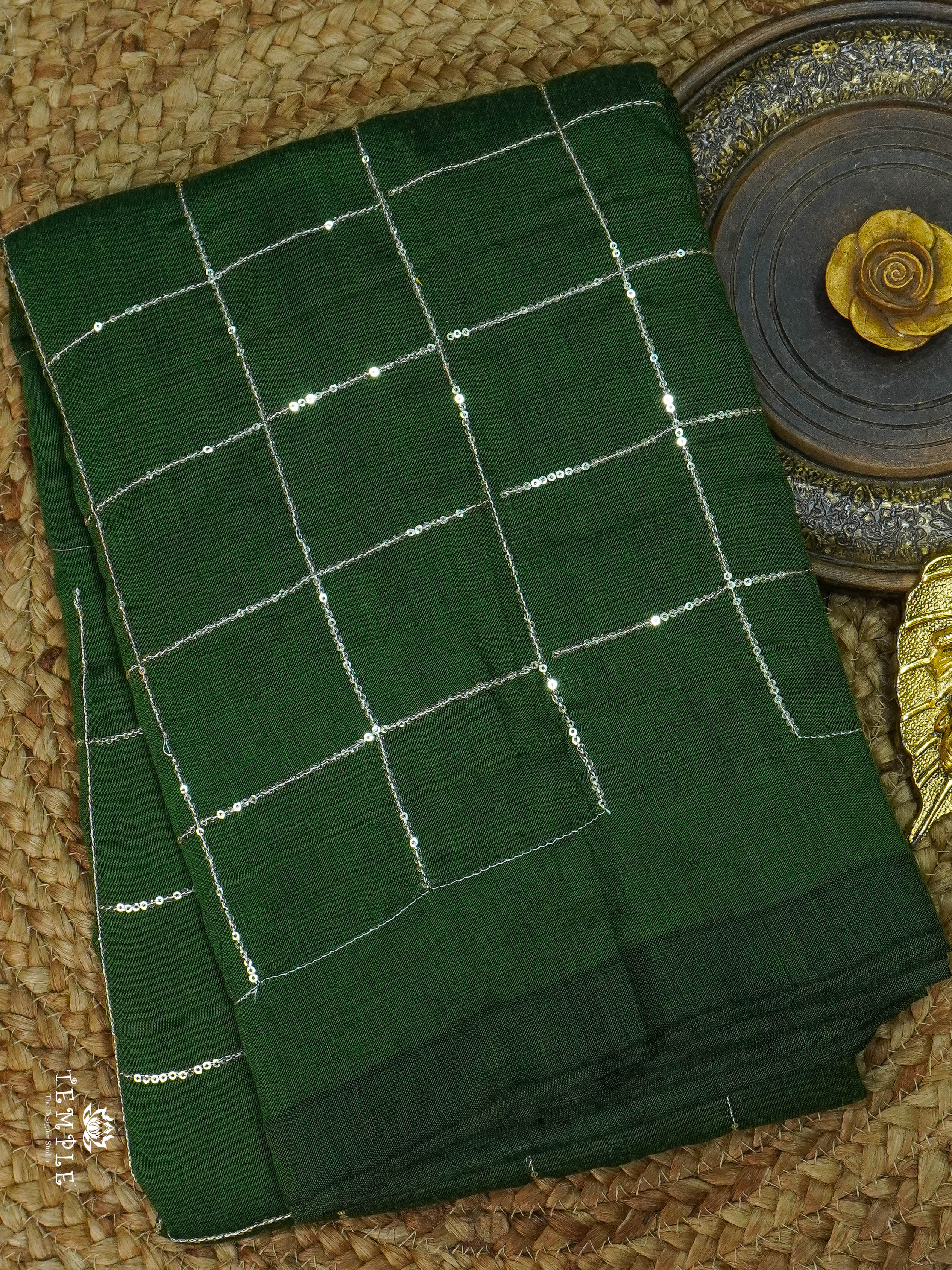 Fancy Cotton Saree With Checked Pattern | TTDS1685