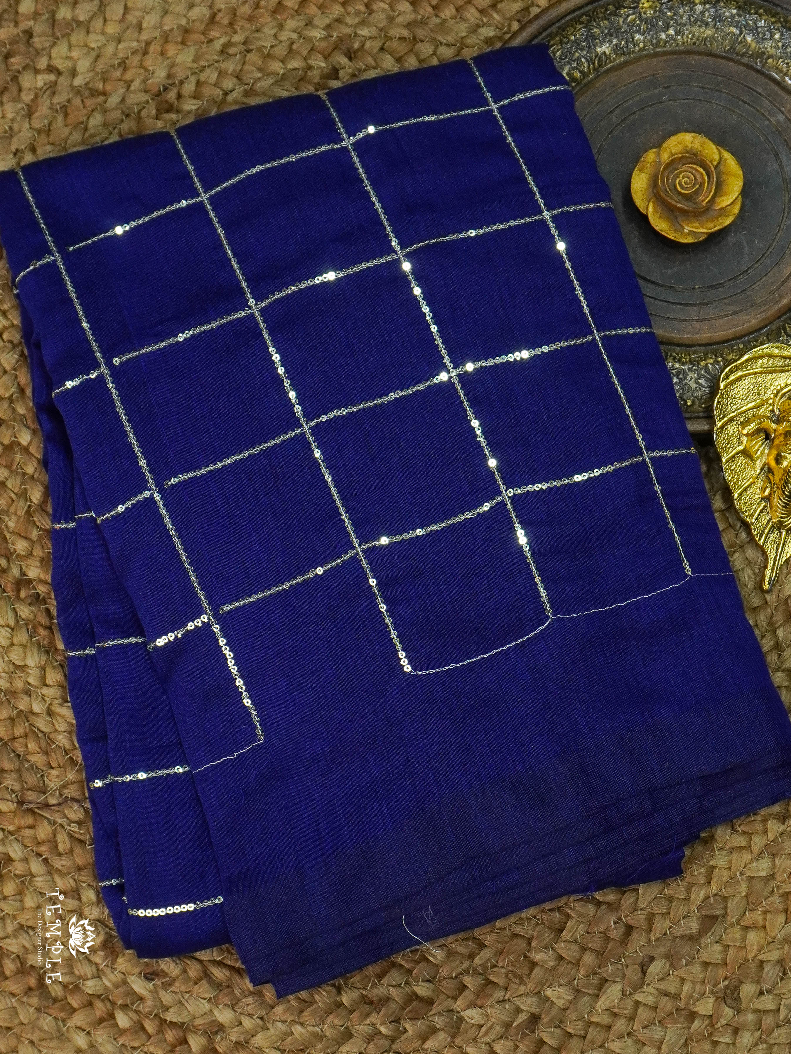 Fancy Cotton Saree With Checked Pattern | TTDS1685