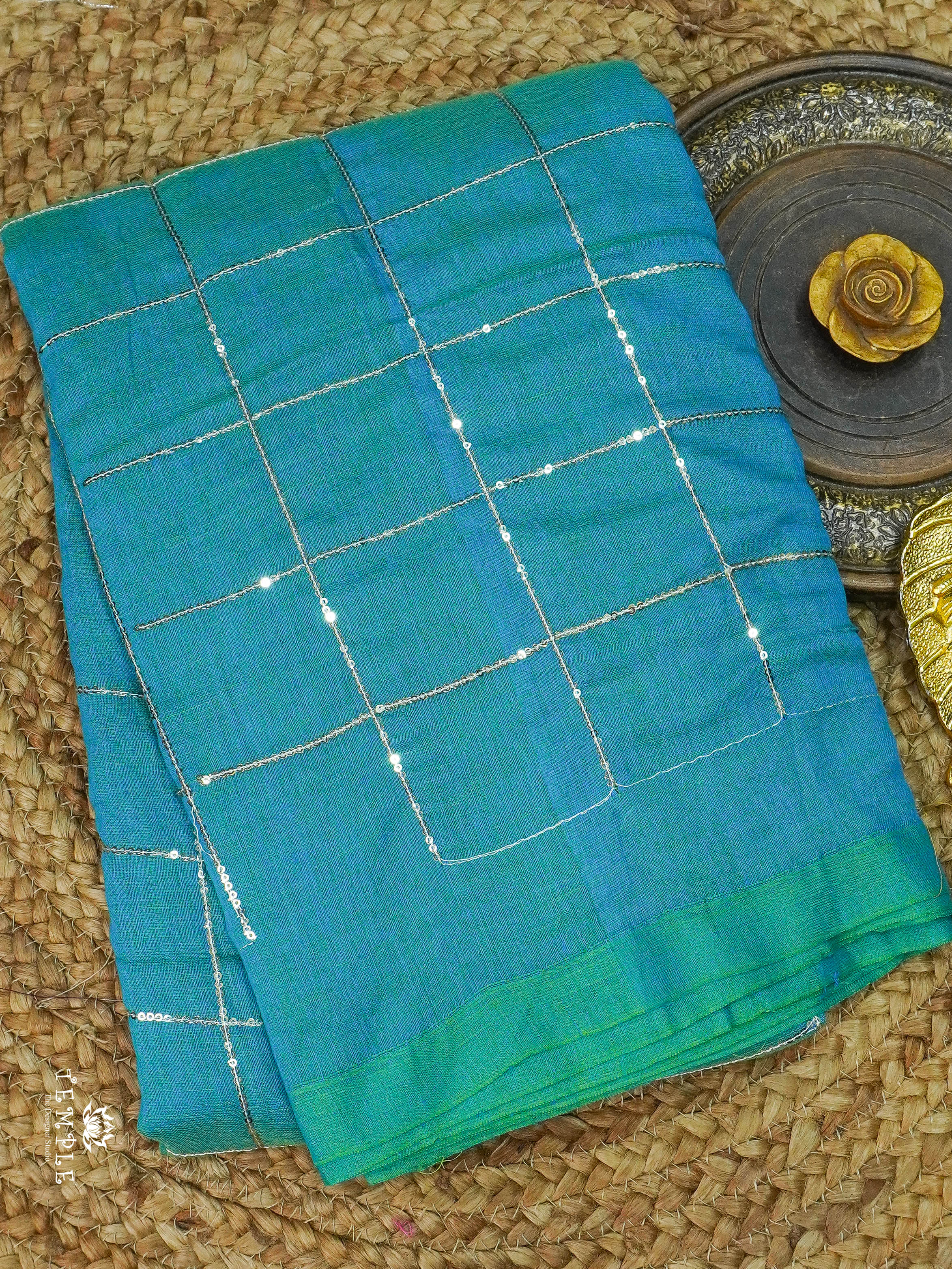 Fancy Cotton Saree With Checked Pattern | TTDS1685