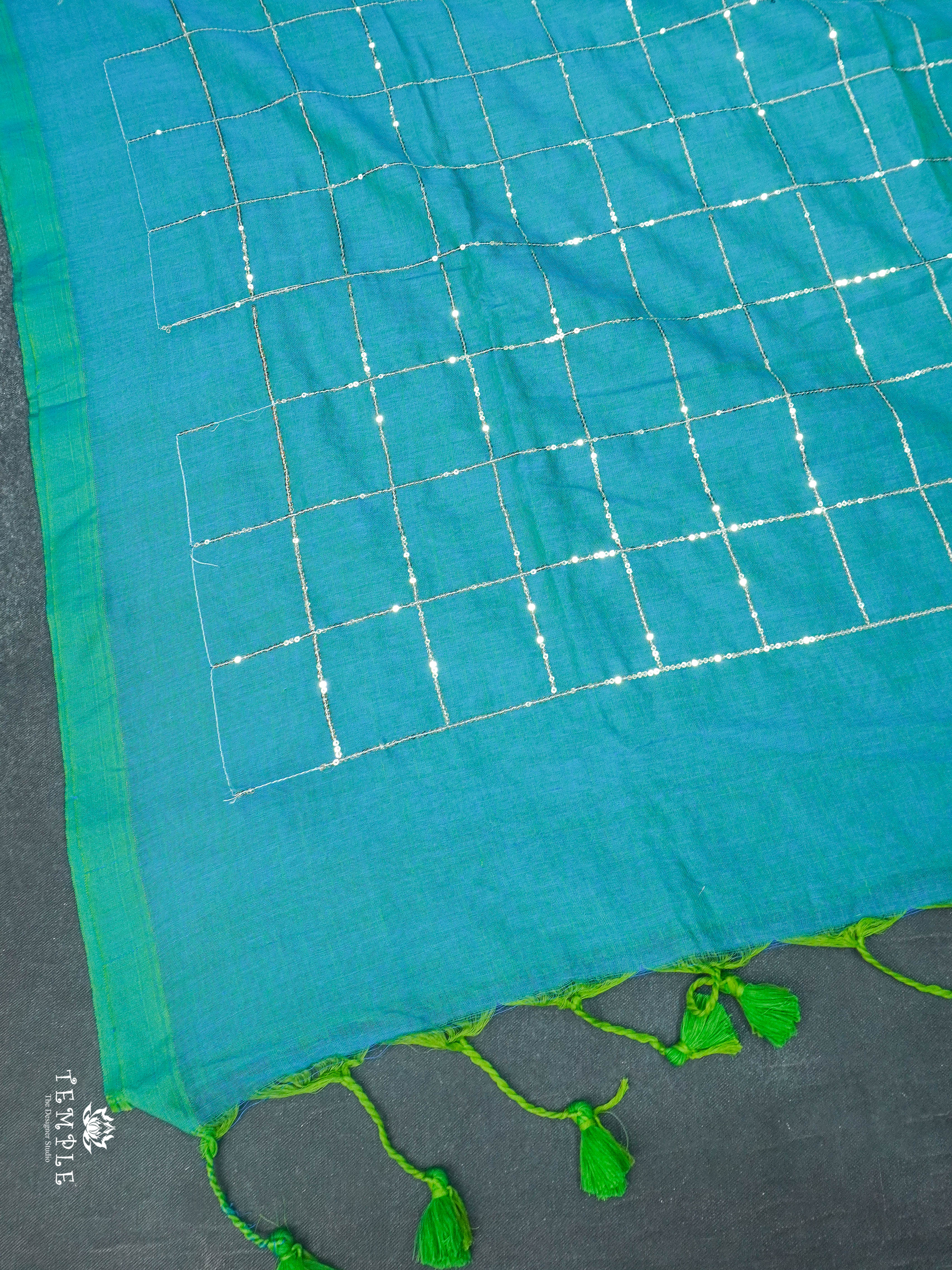 Fancy Cotton Saree With Checked Pattern | TTDS1685