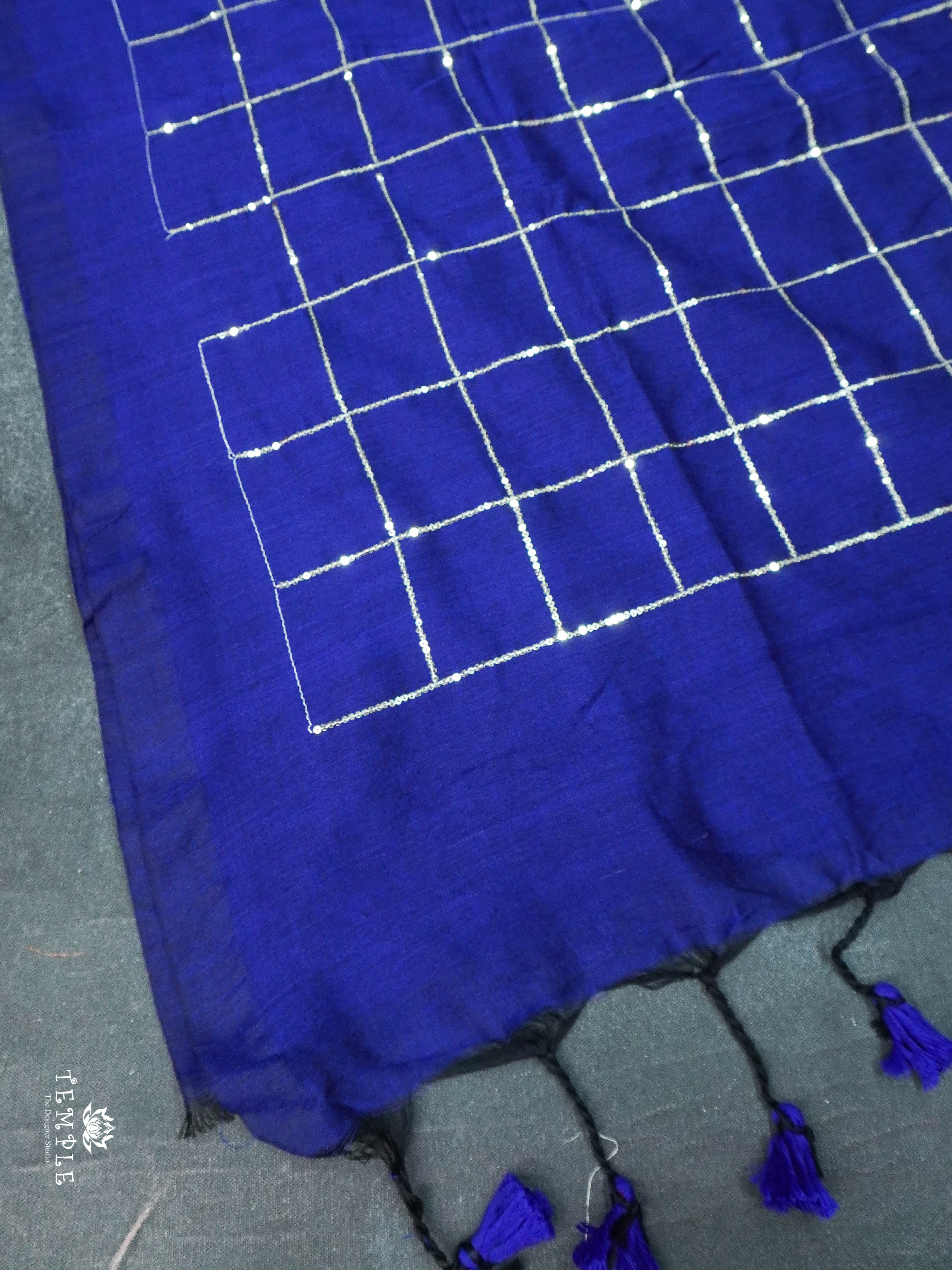 Fancy Cotton Saree With Checked Pattern | TTDS1685