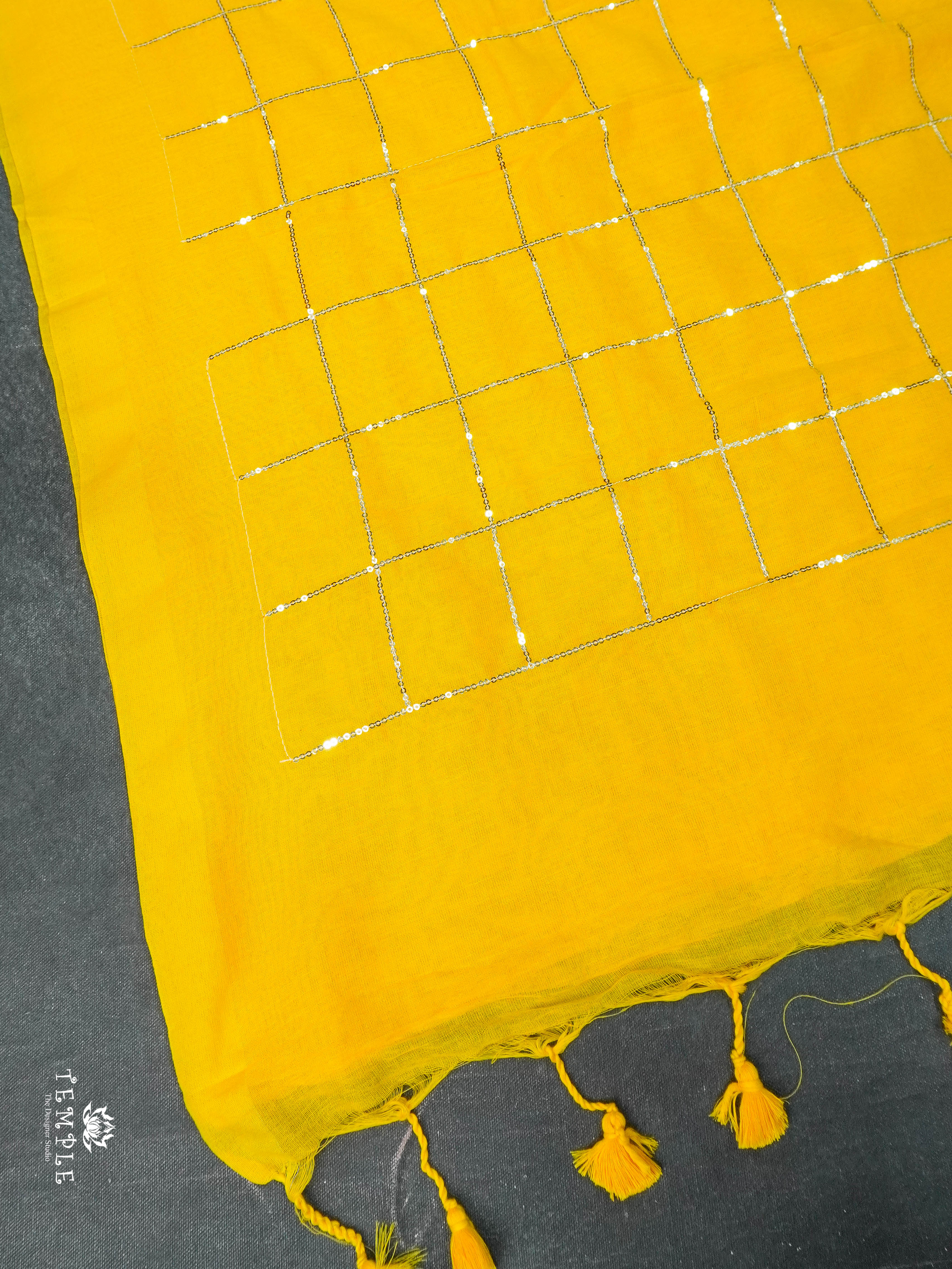 Fancy Cotton Saree With Checked Pattern | TTDS1685