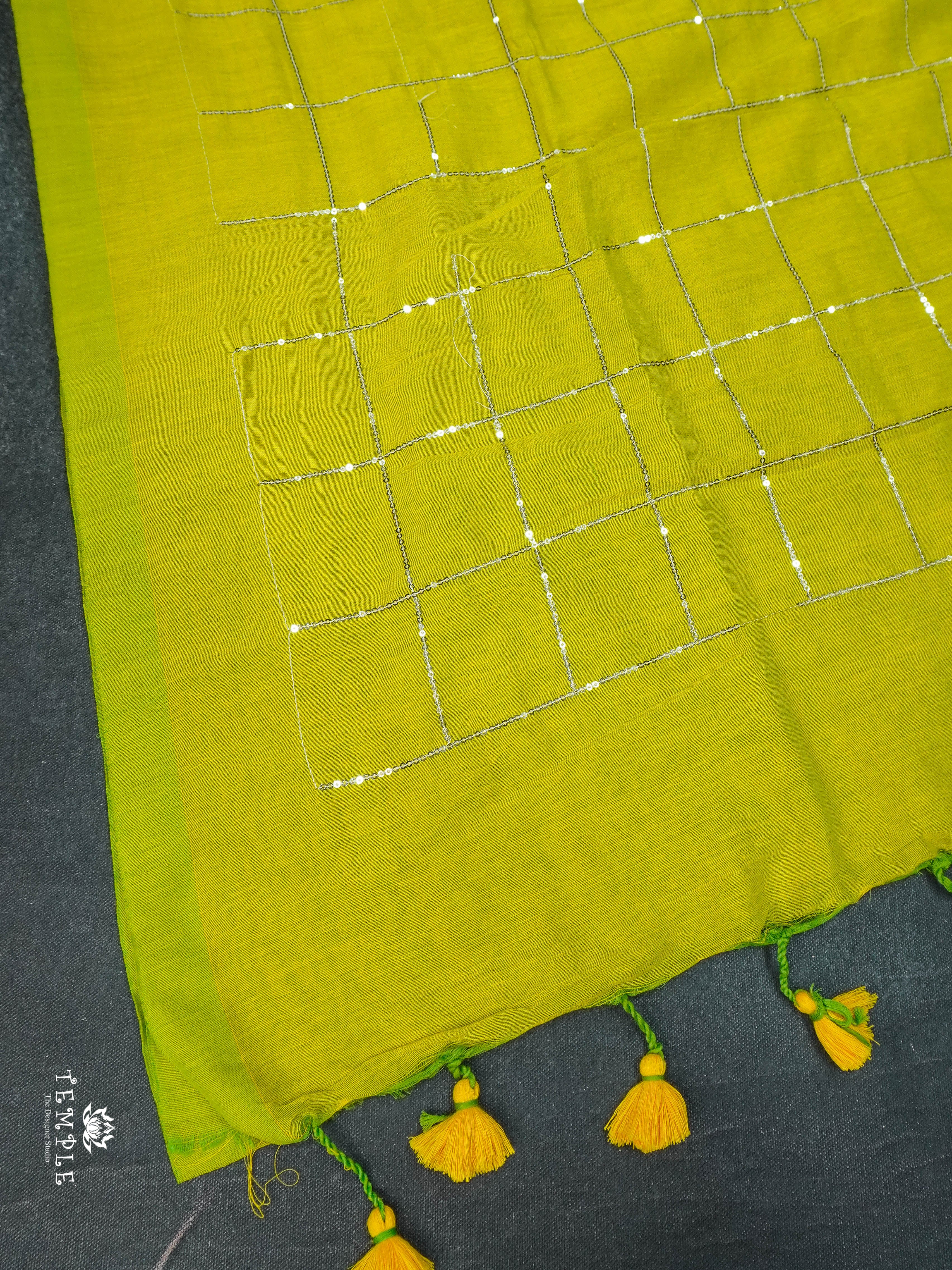 Fancy Cotton Saree With Checked Pattern | TTDS1685