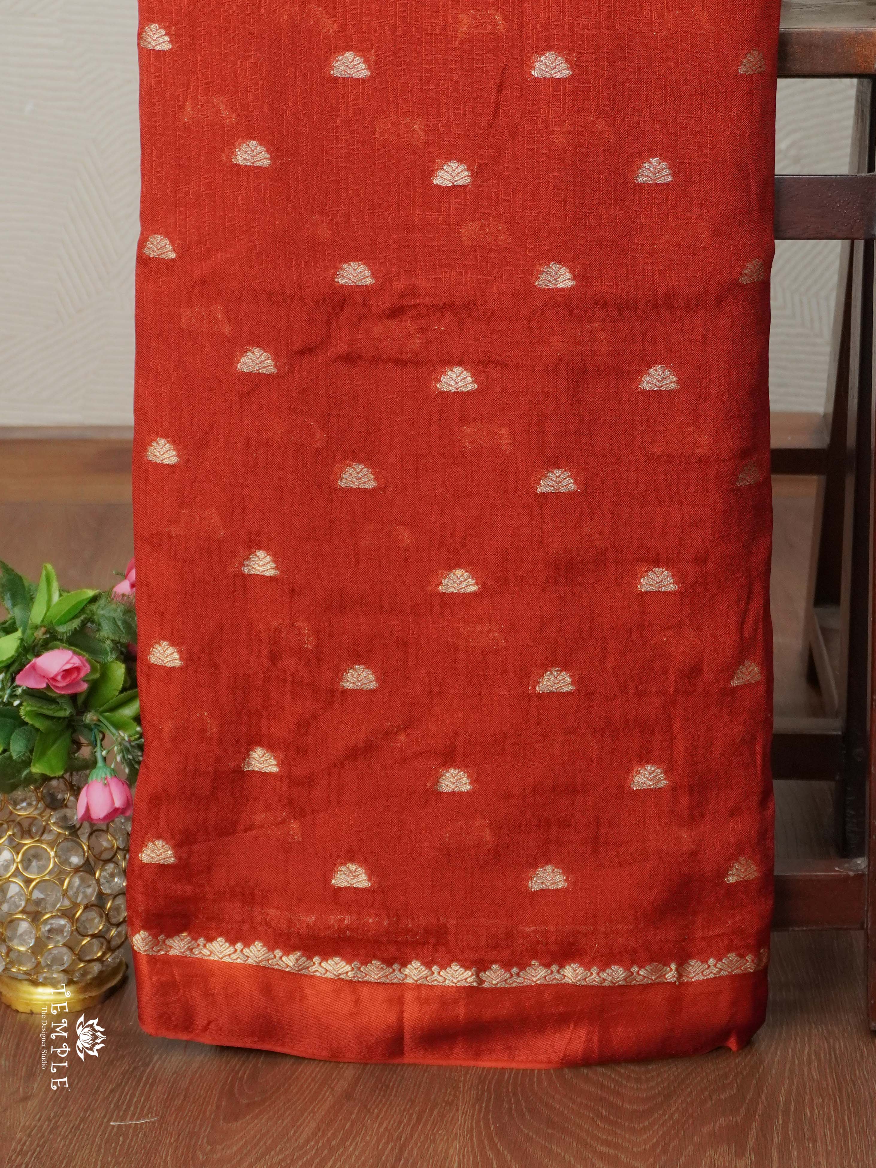 Khadi Silk Saree(Rustic Orange) | TTDS2664