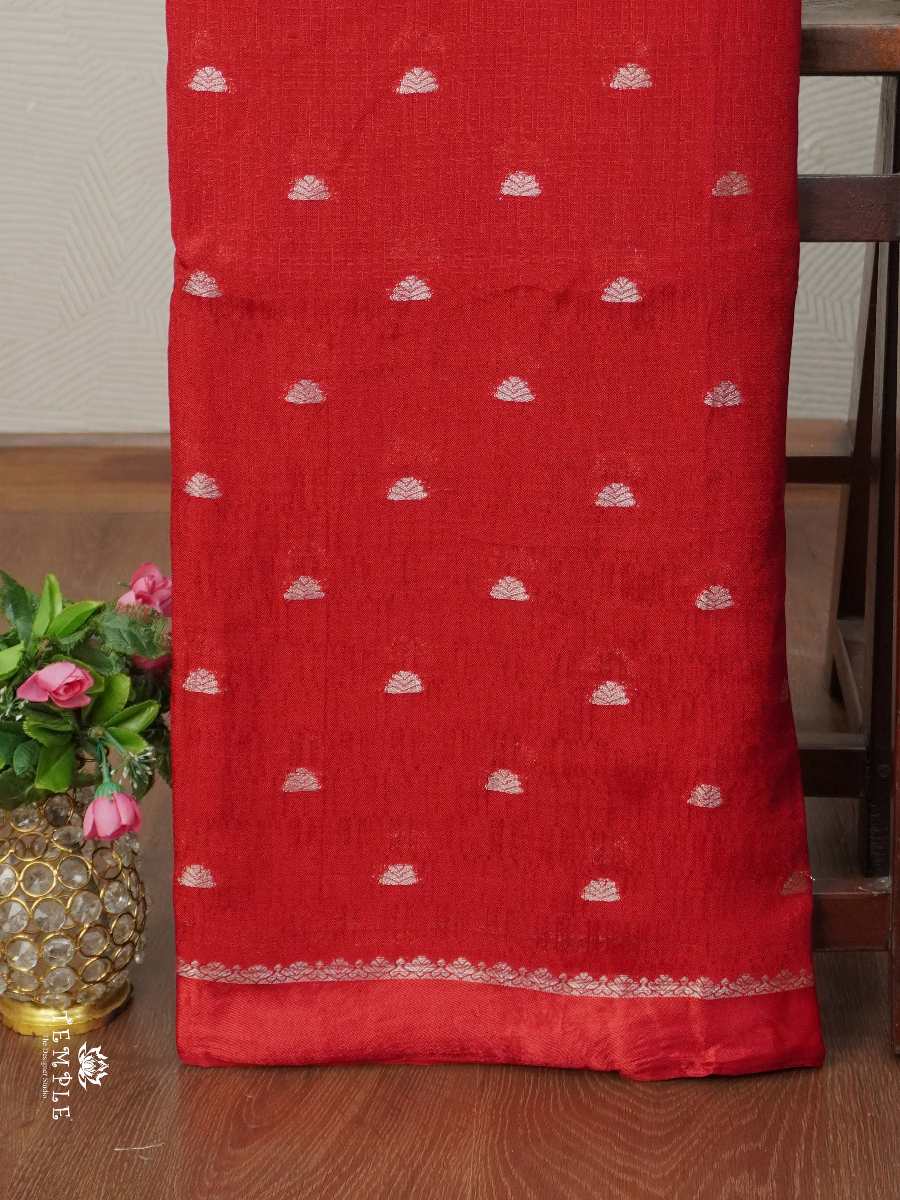 Khadi Silk Saree(Red) | TTDS2664