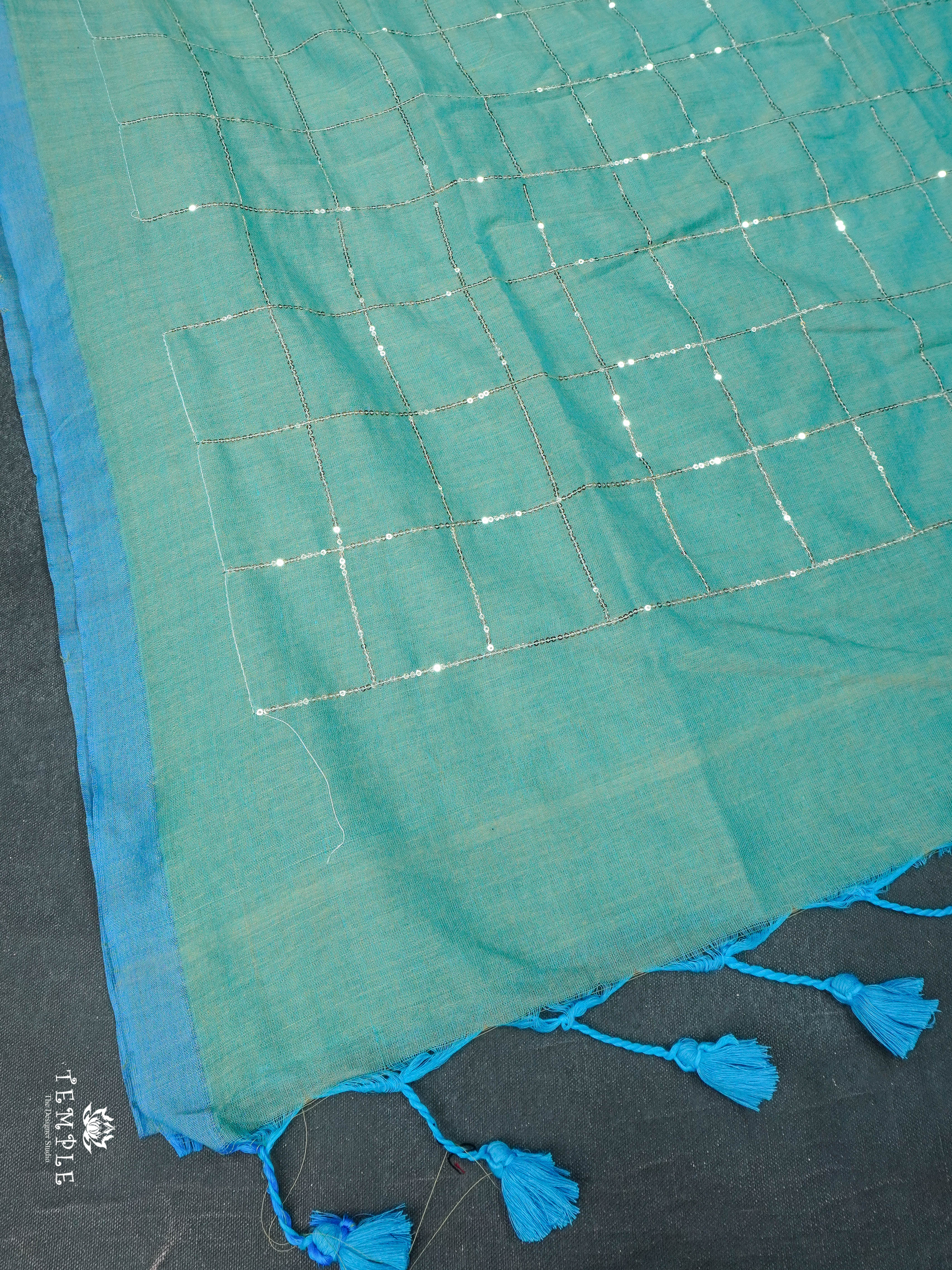 Fancy Cotton Saree With Checked Pattern | TTDS1685