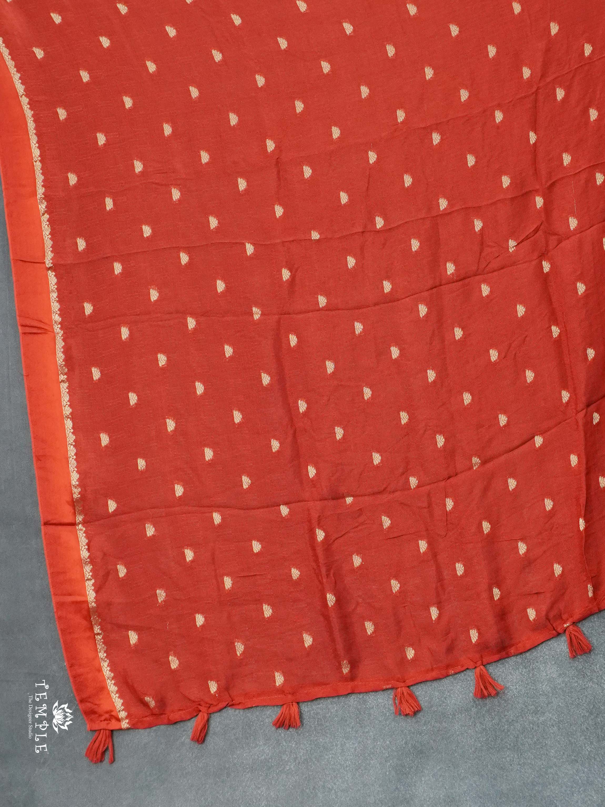 Khadi Silk Saree(Rustic Orange) | TTDS2664