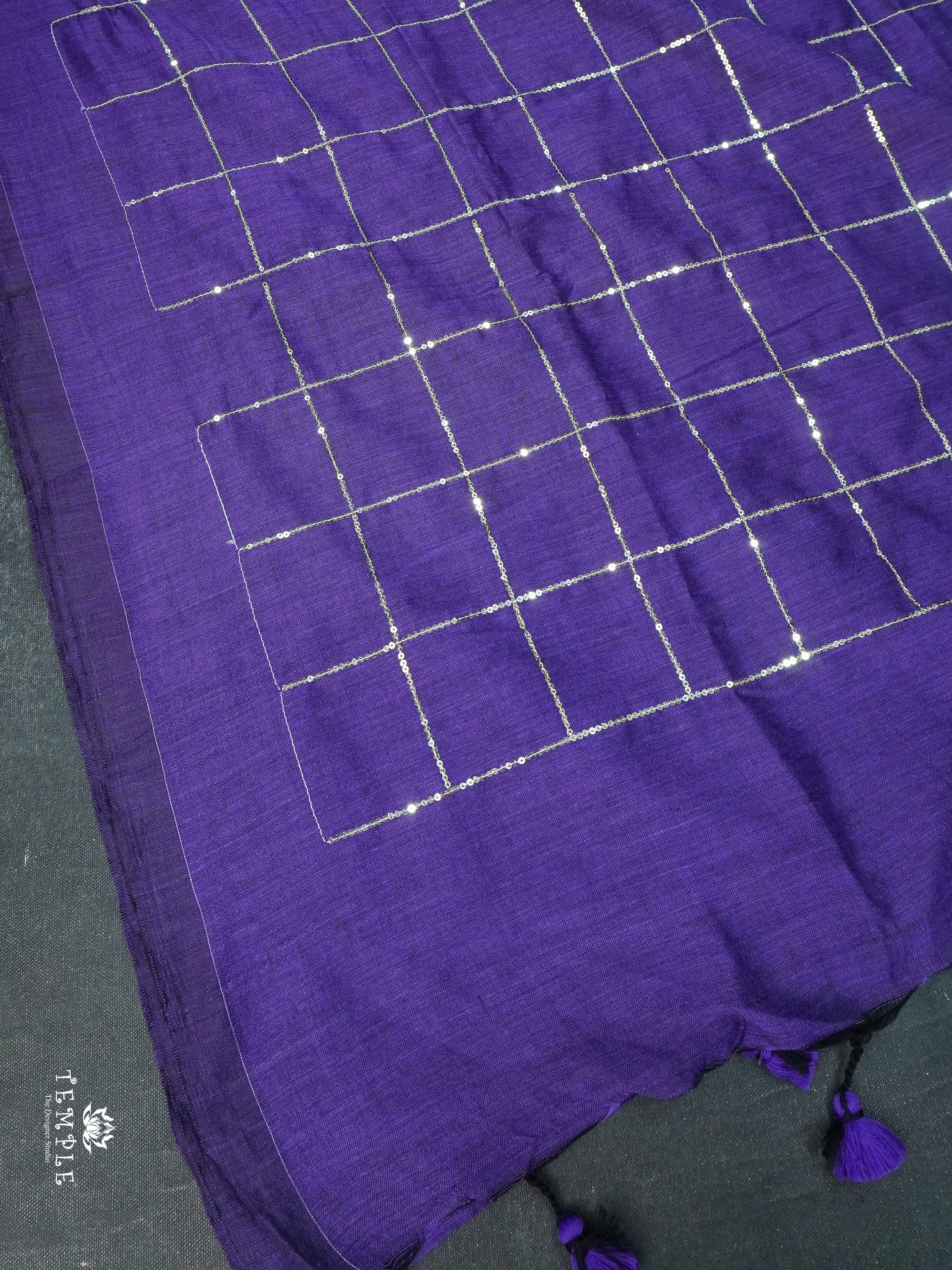 Fancy Cotton Saree With Checked Pattern | TTDS1685