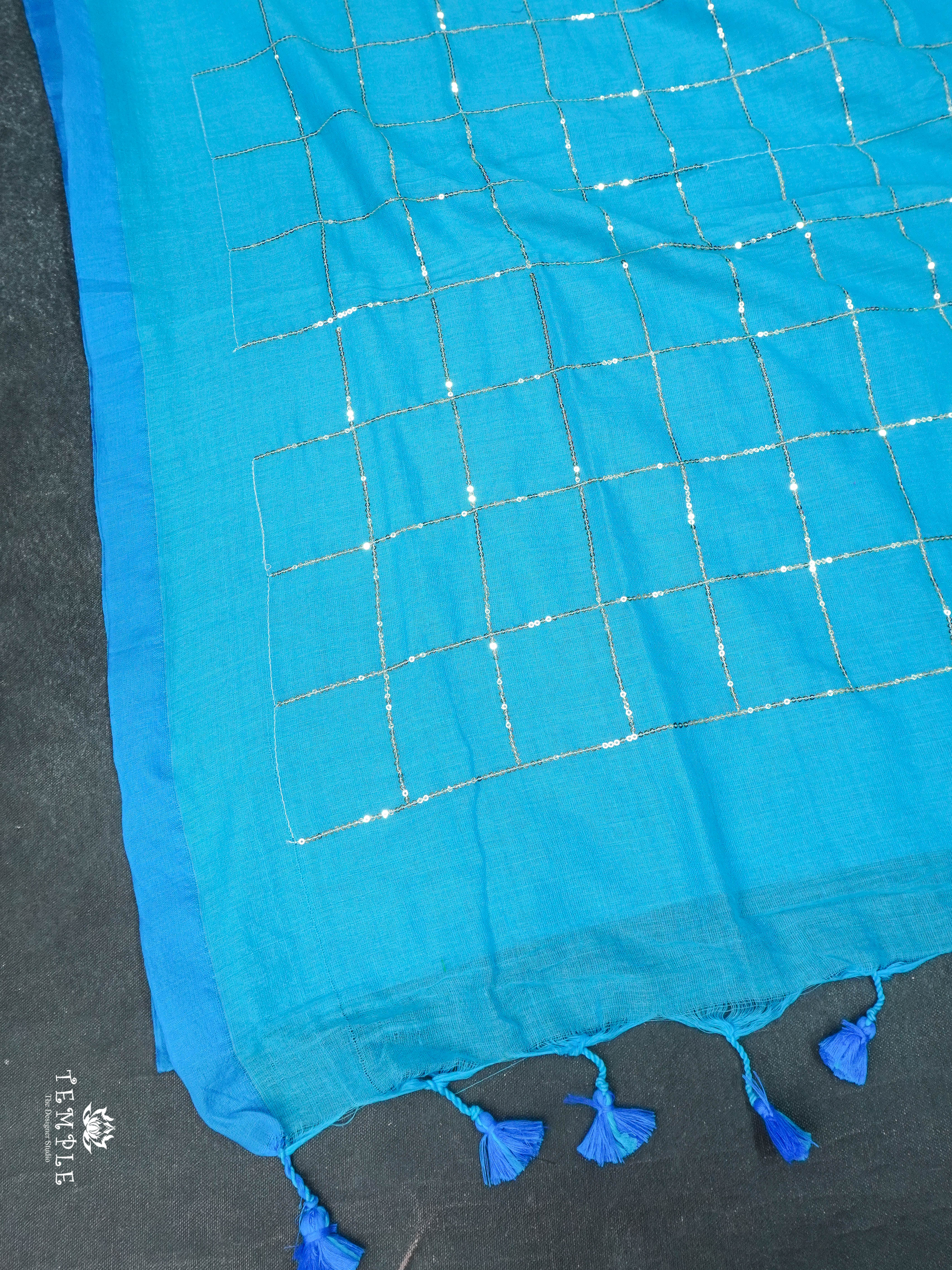 Fancy Cotton Saree With Checked Pattern | TTDS1685