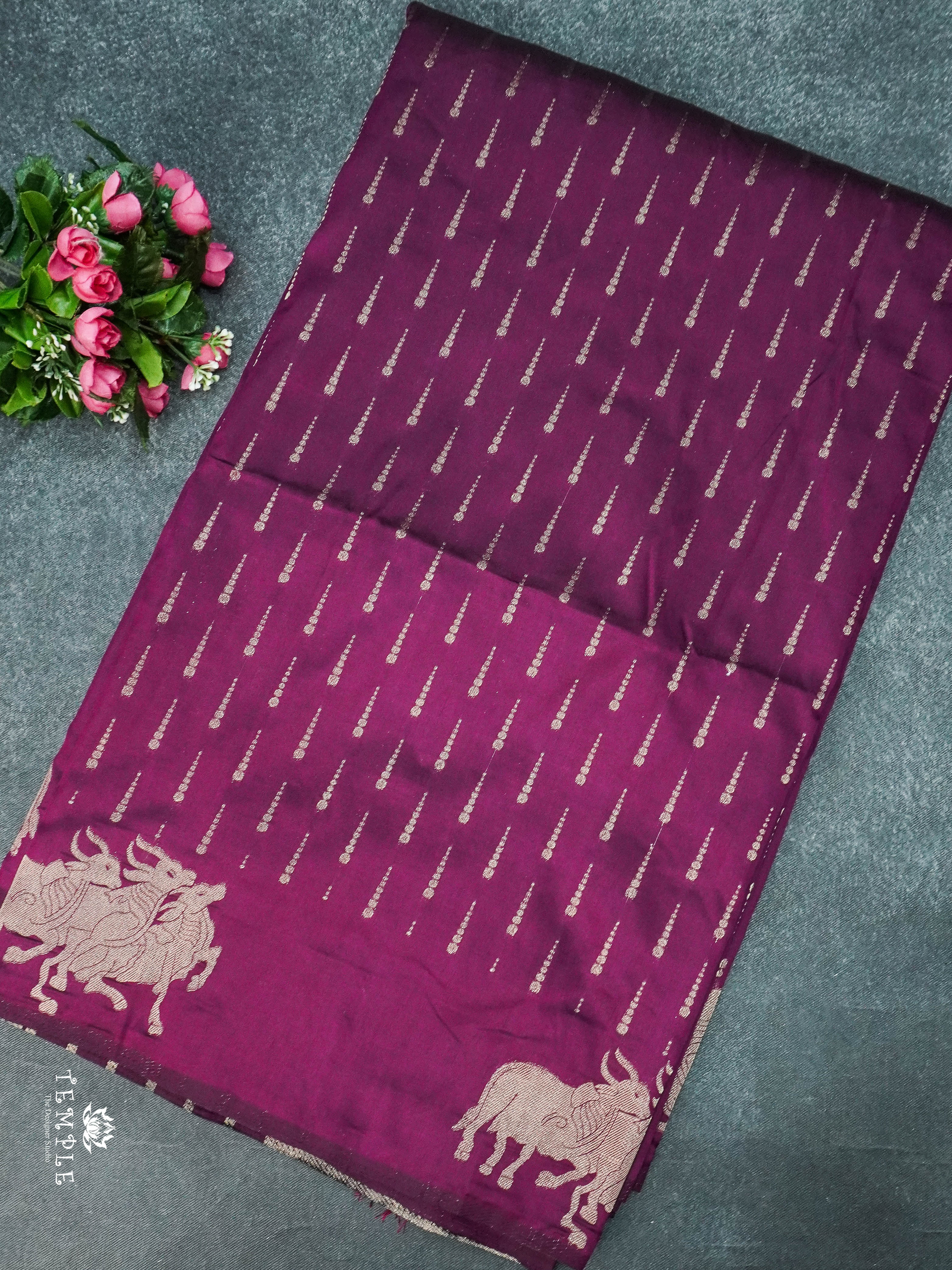 Semi Kanchi Silk Saree With Animal Motifs | TTDS1695 | PRE BOOKING