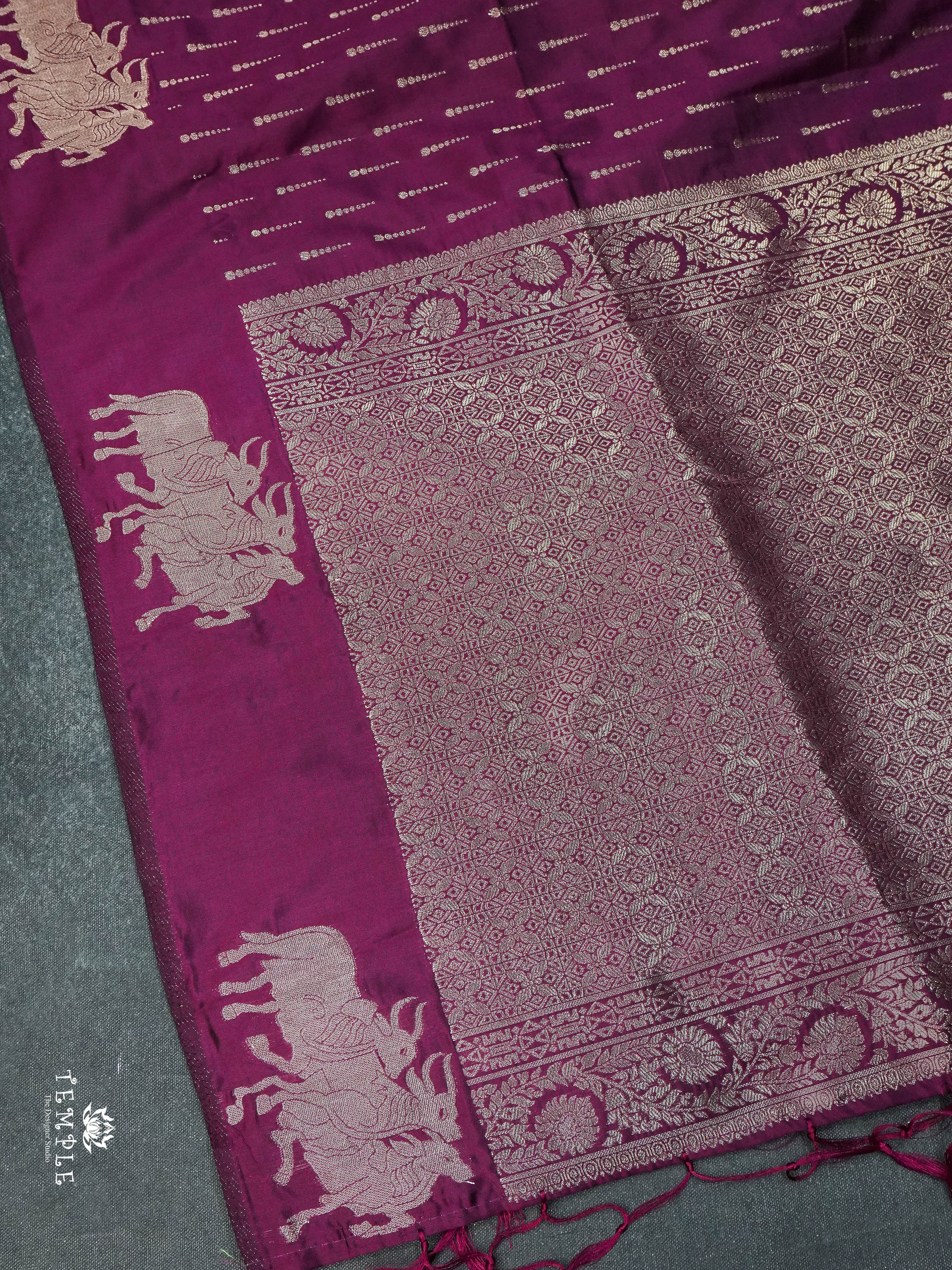 Semi Kanchi Silk Saree With Animal Motifs | TTDS1695 | PRE BOOKING