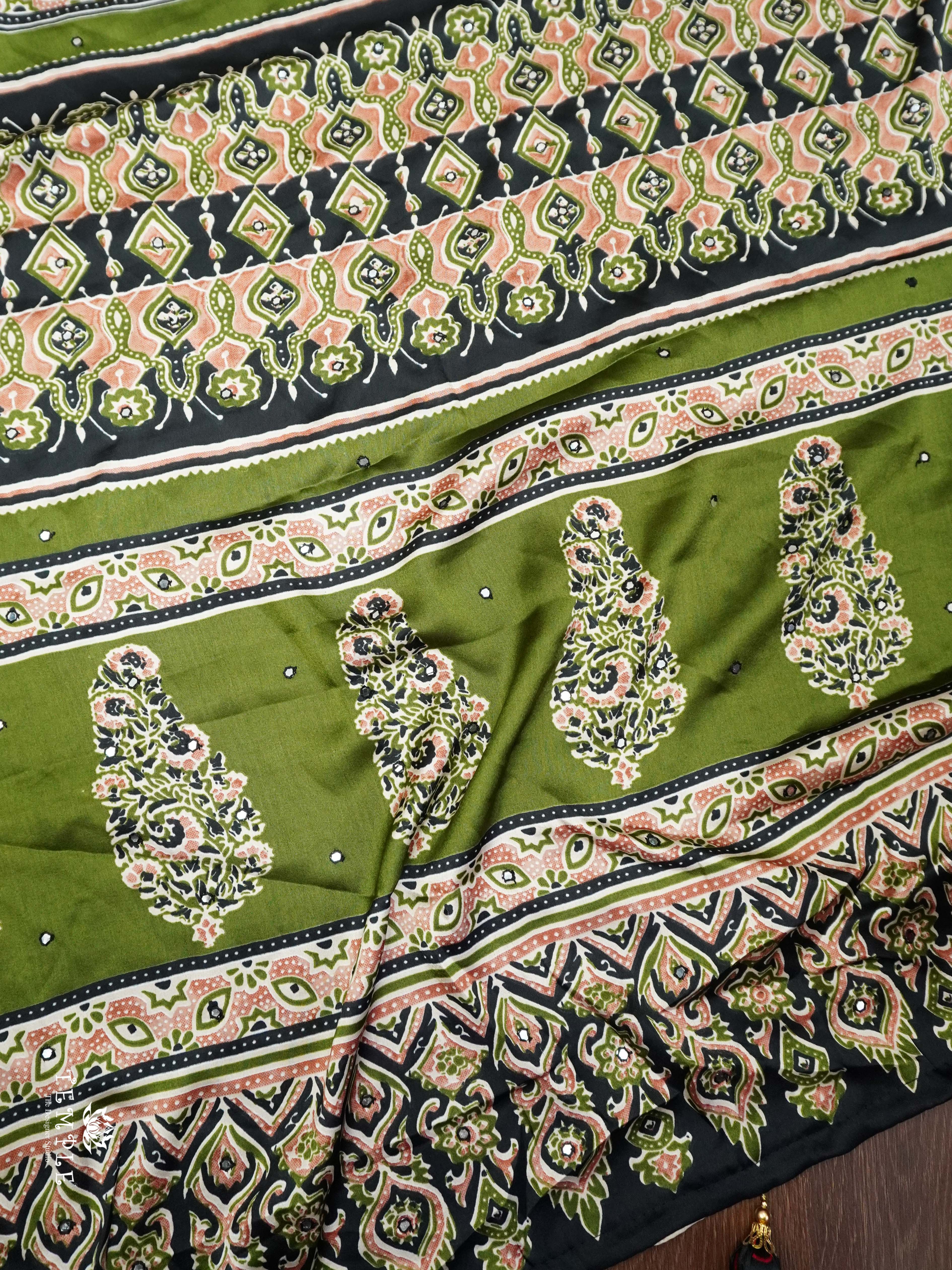 Ajrakh Printed Modal Silk Saree | TTDS2158