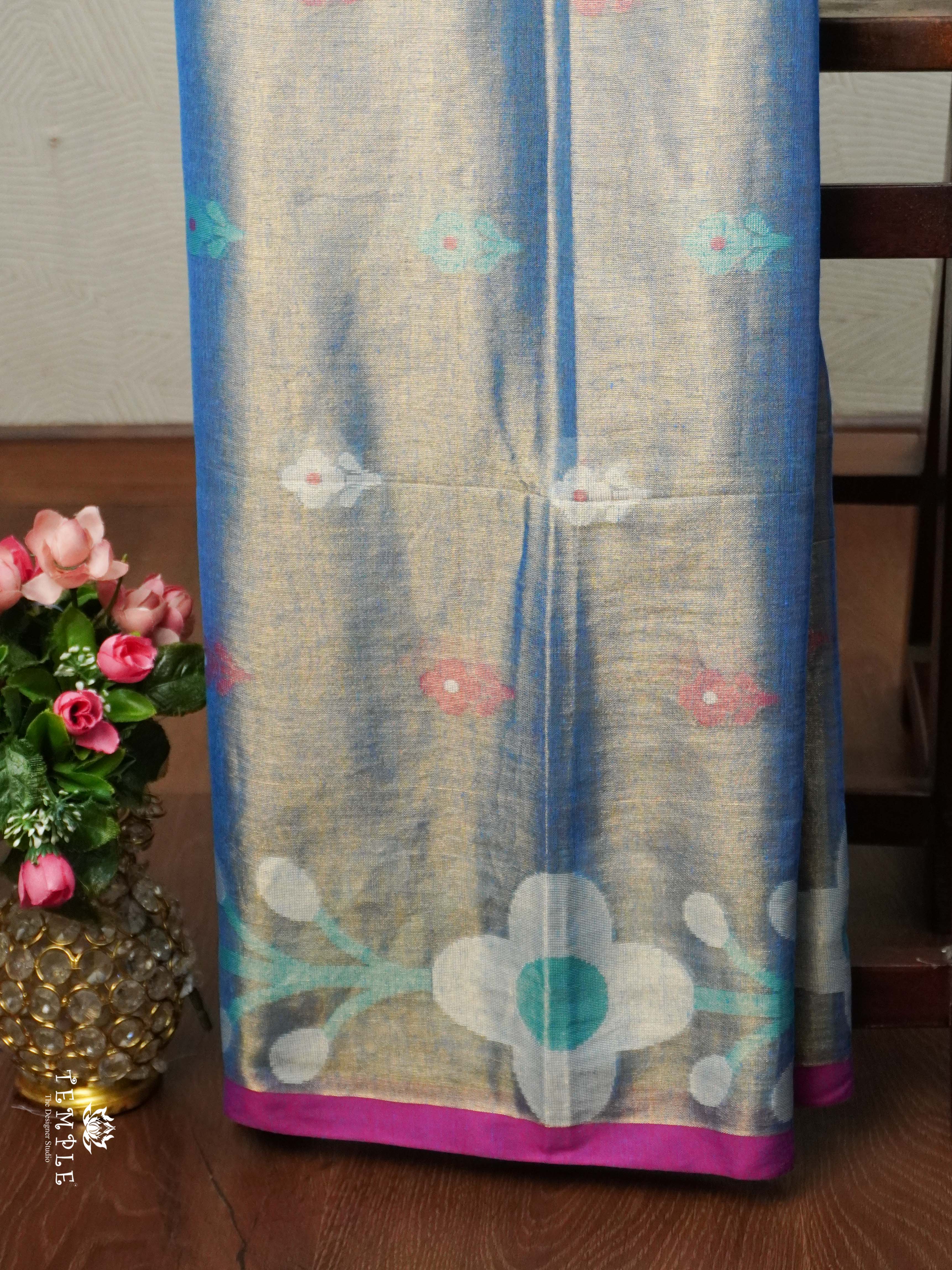 Thread Woven Linen Tissue Saree | TTDS2160