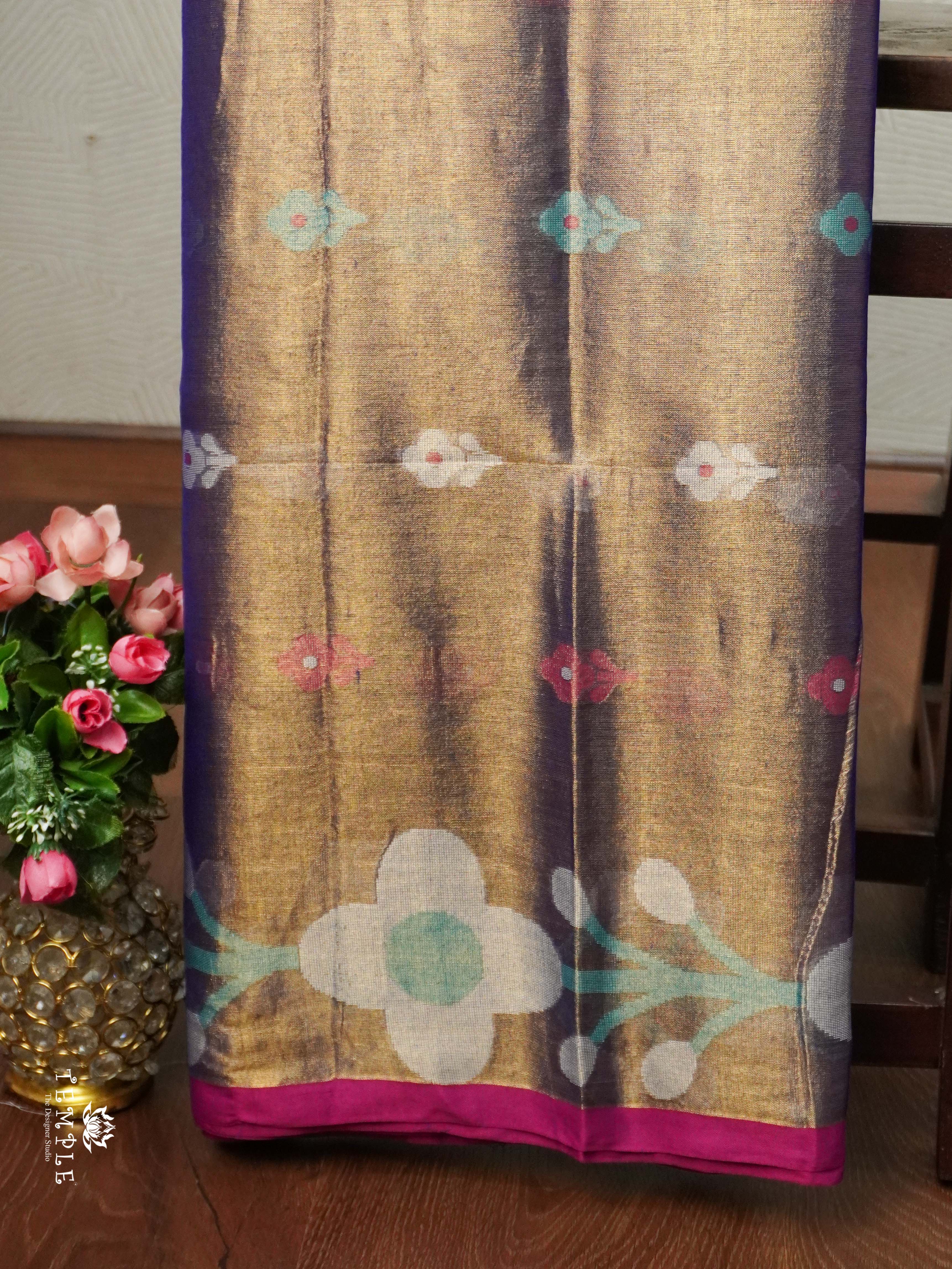 Thread Woven Linen Tissue Saree | TTDS2160