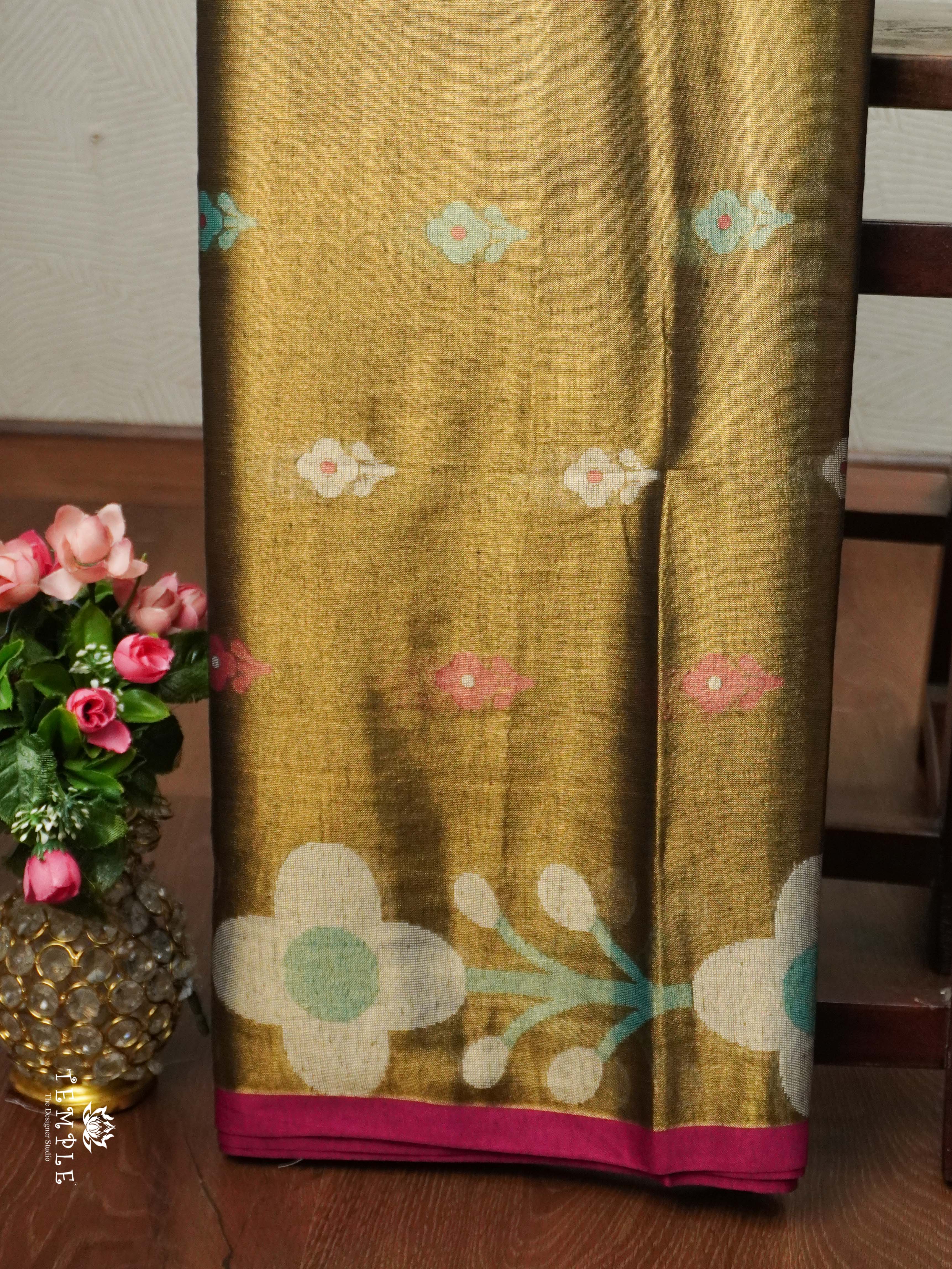 Thread Woven Linen Tissue Saree | TTDS2160