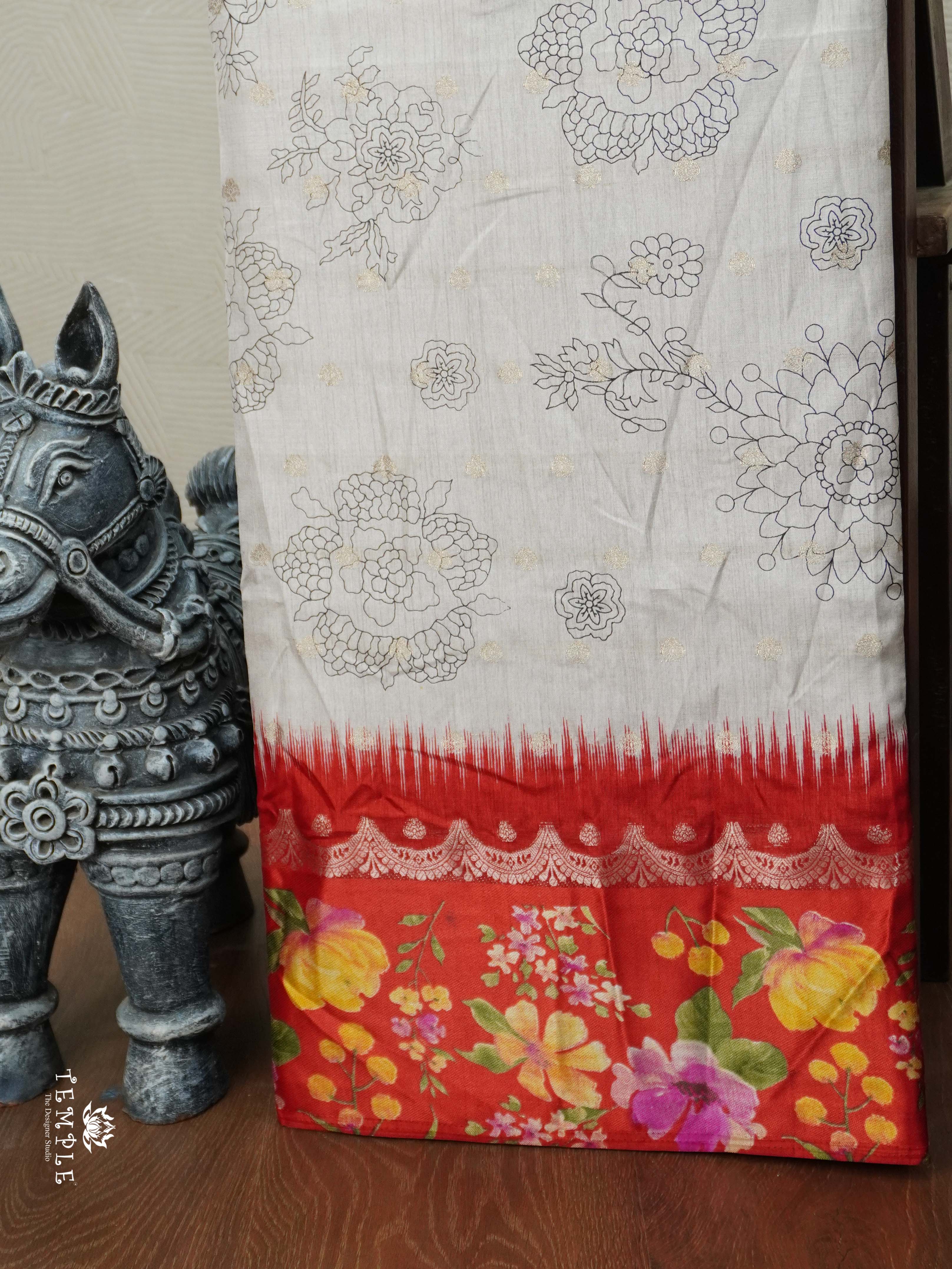 Pencil Art Printed Saree | TTDS2740