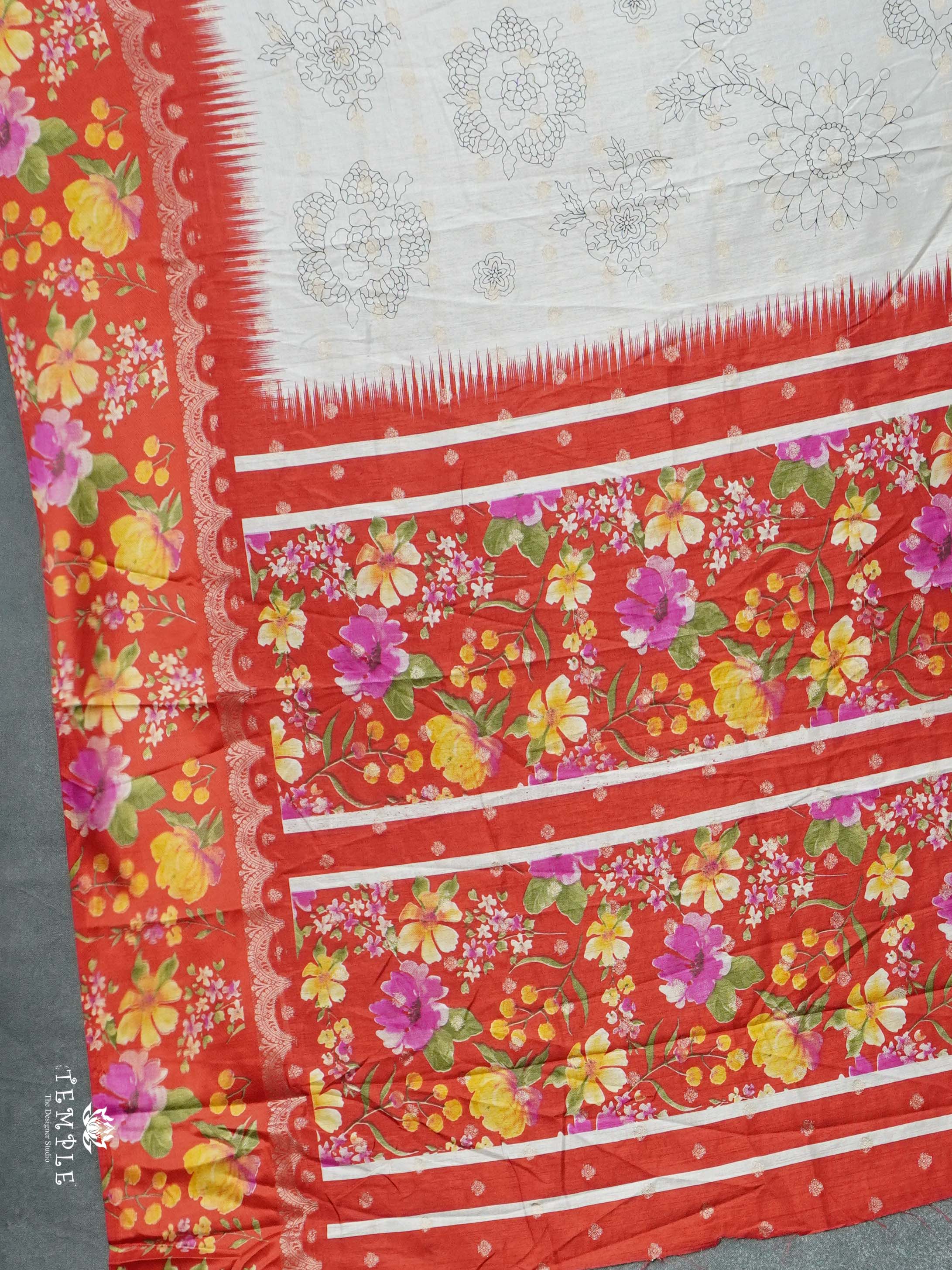 Pencil Art Printed Saree | TTDS2740