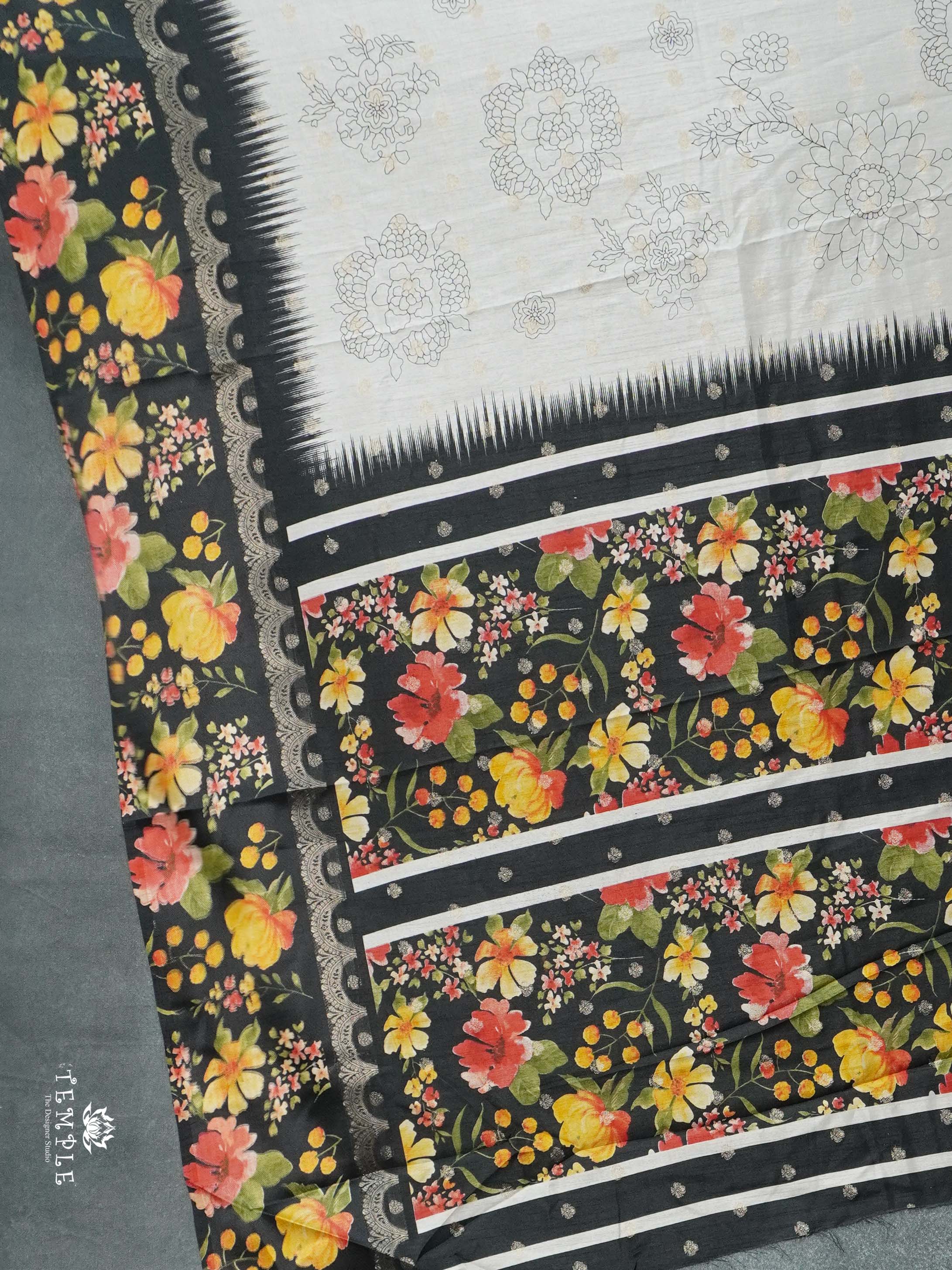 Pencil Art Printed Saree | TTDS2740