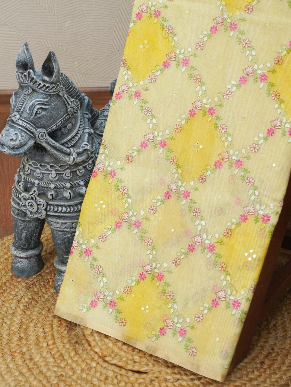 Kota Cotton Saree With Embroidery Work | TTDS3589