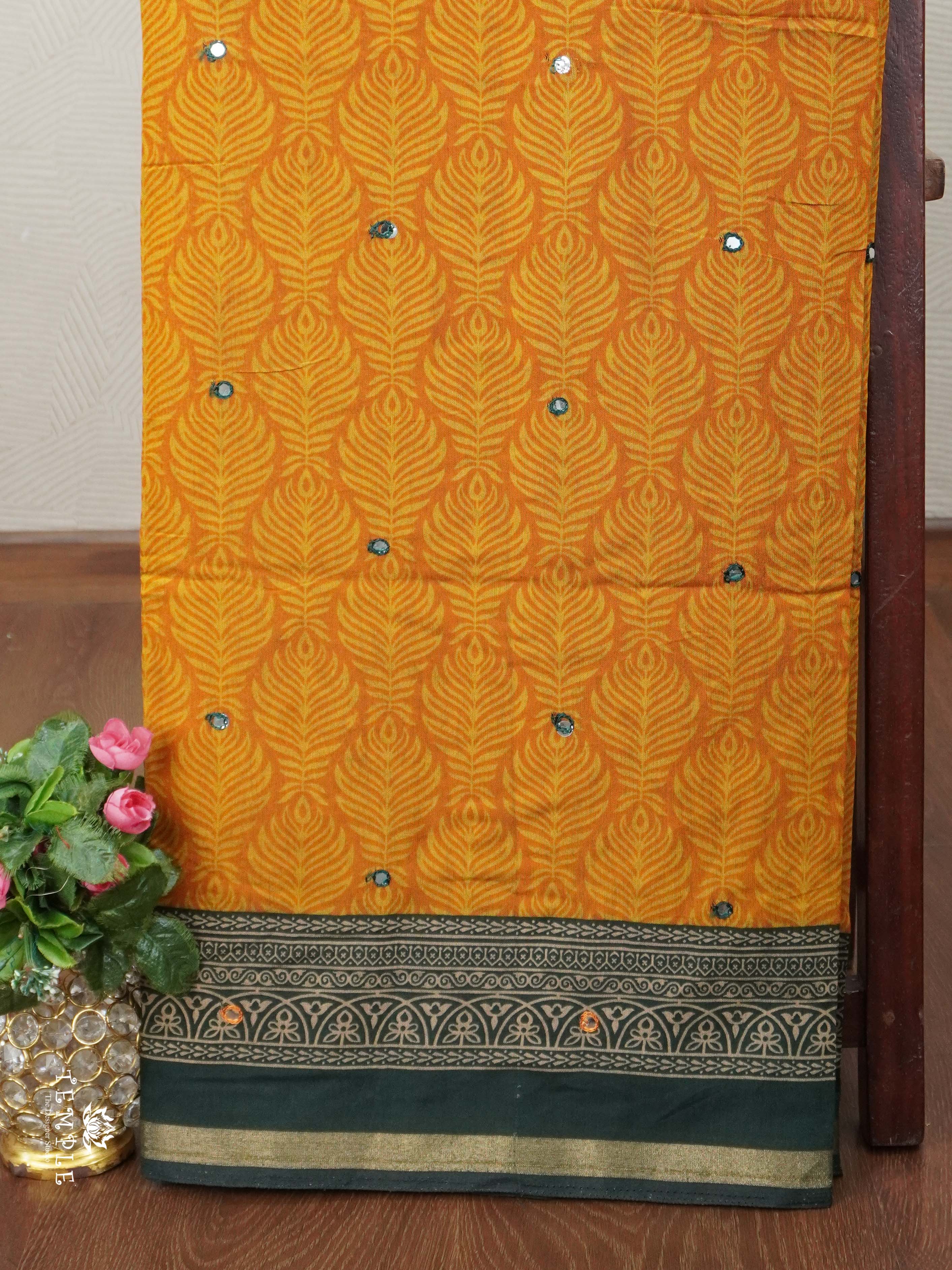 Fancy Cotton Saree With Mirror Work | TTDS2670