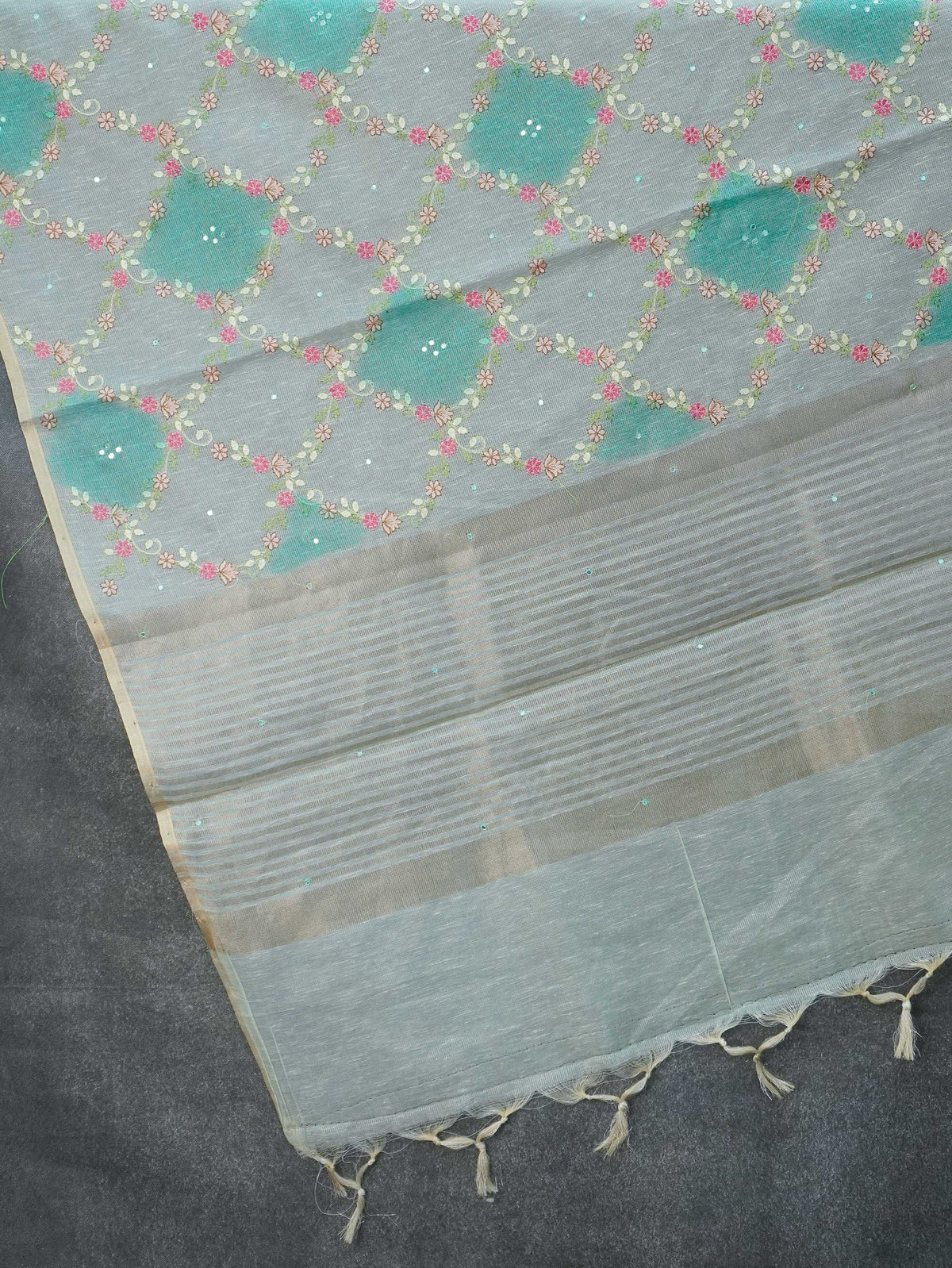 Kota Cotton Saree With Embroidery Work | TTDS3589