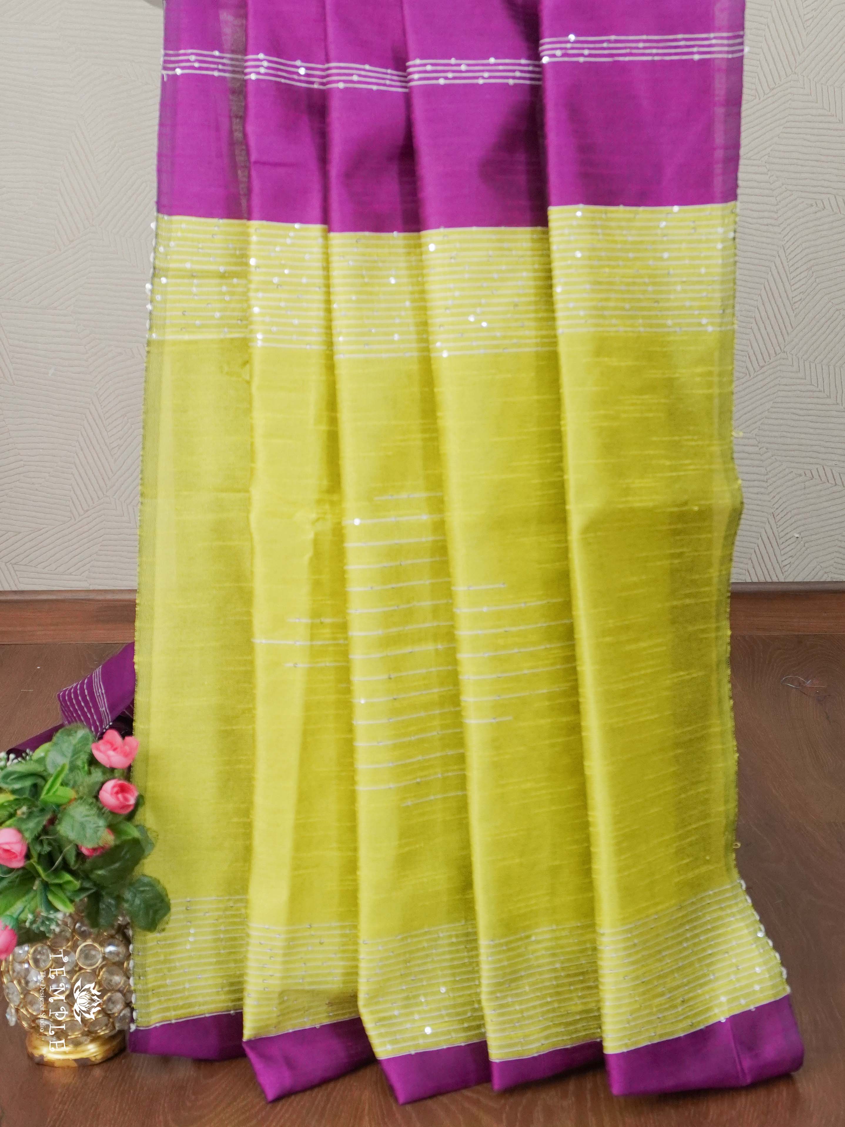 Raw Silk Saree with sequins Work | TTDS2100