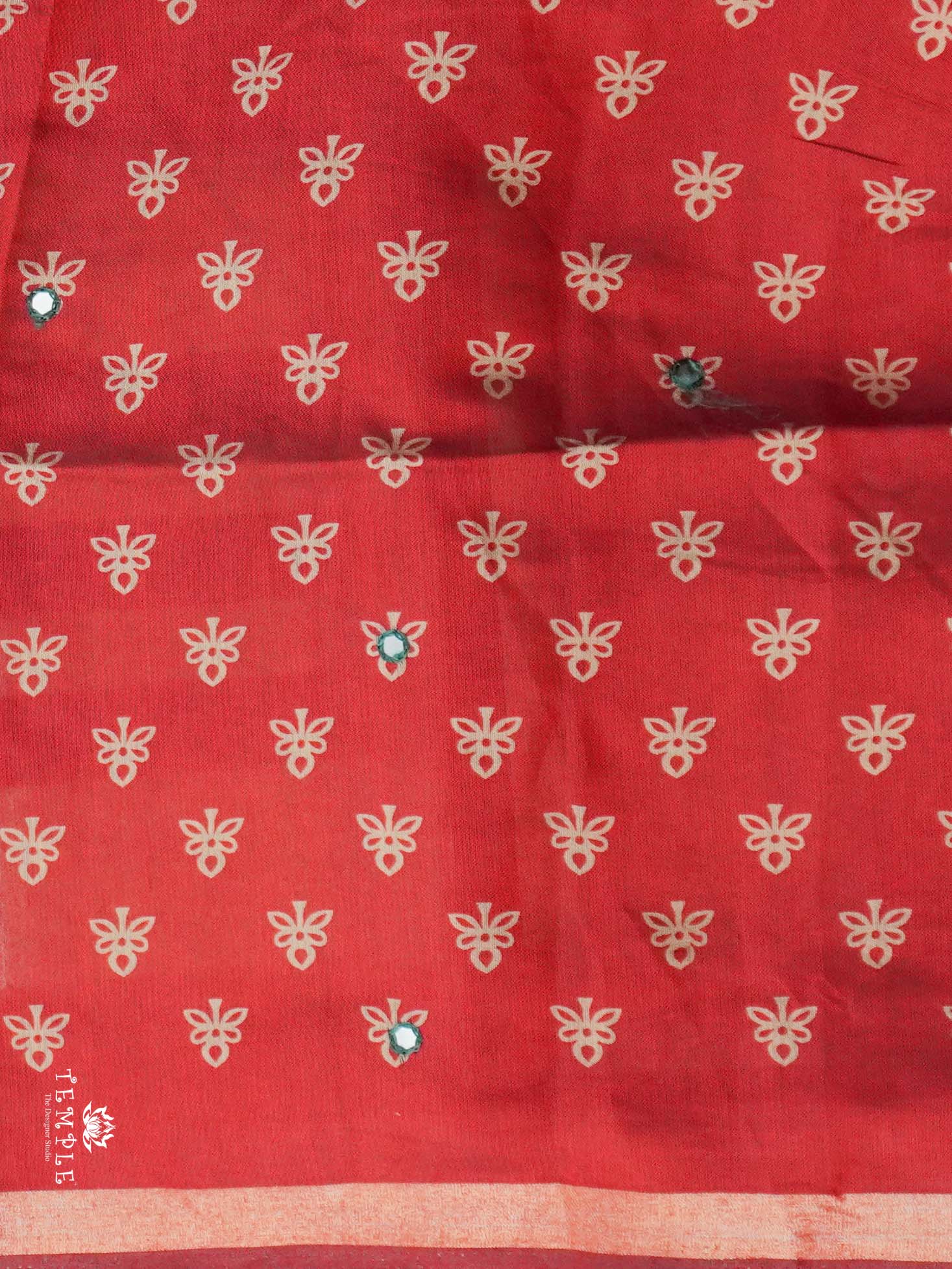 Fancy Cotton Saree With Mirror Work | TTDS2670