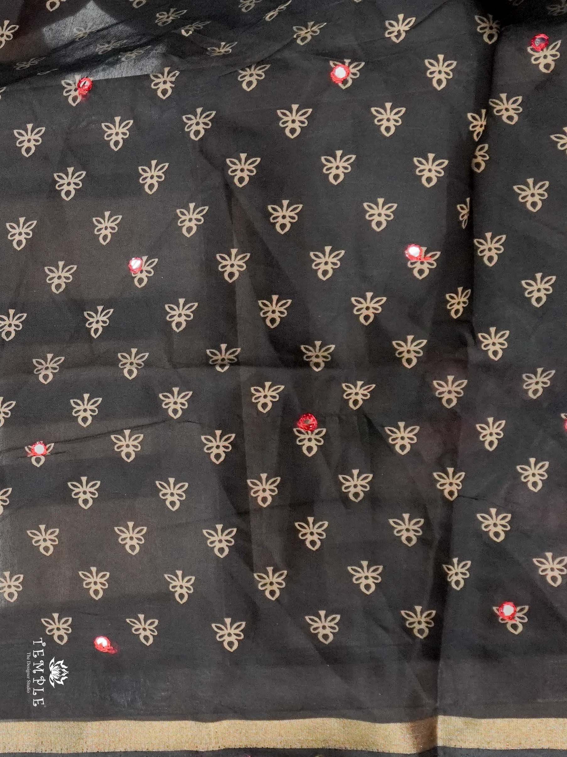 Fancy Cotton Saree With Mirror Work | TTDS2670